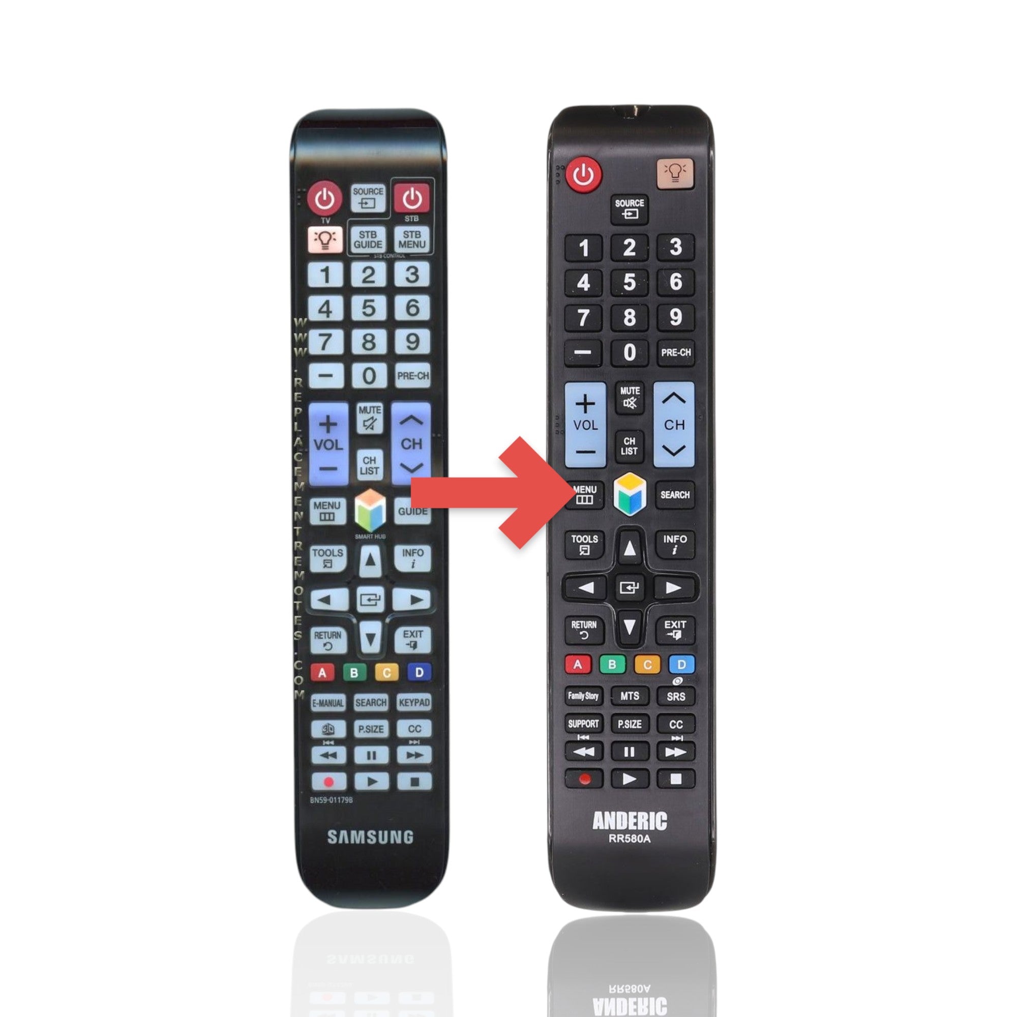 Anderic Substitute For Samsung BN59-01179B TV Remote Control - BN5901179B [RR580A]