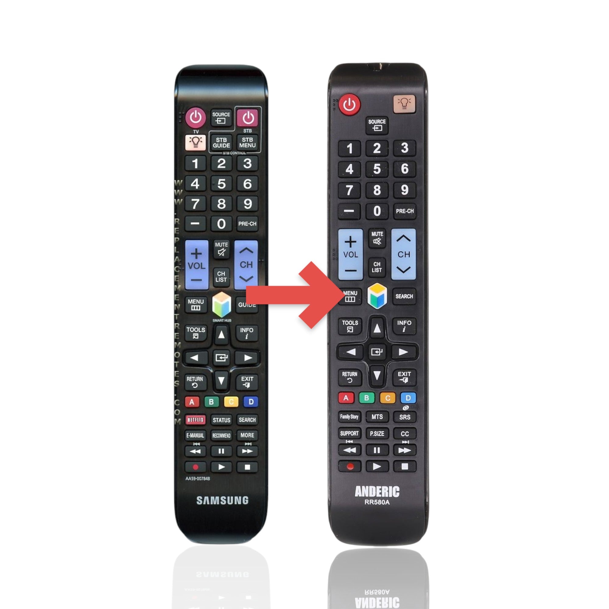 Anderic Substitute For Samsung AA59-00784B TV Remote Control - AA5900784B [RR580A]
