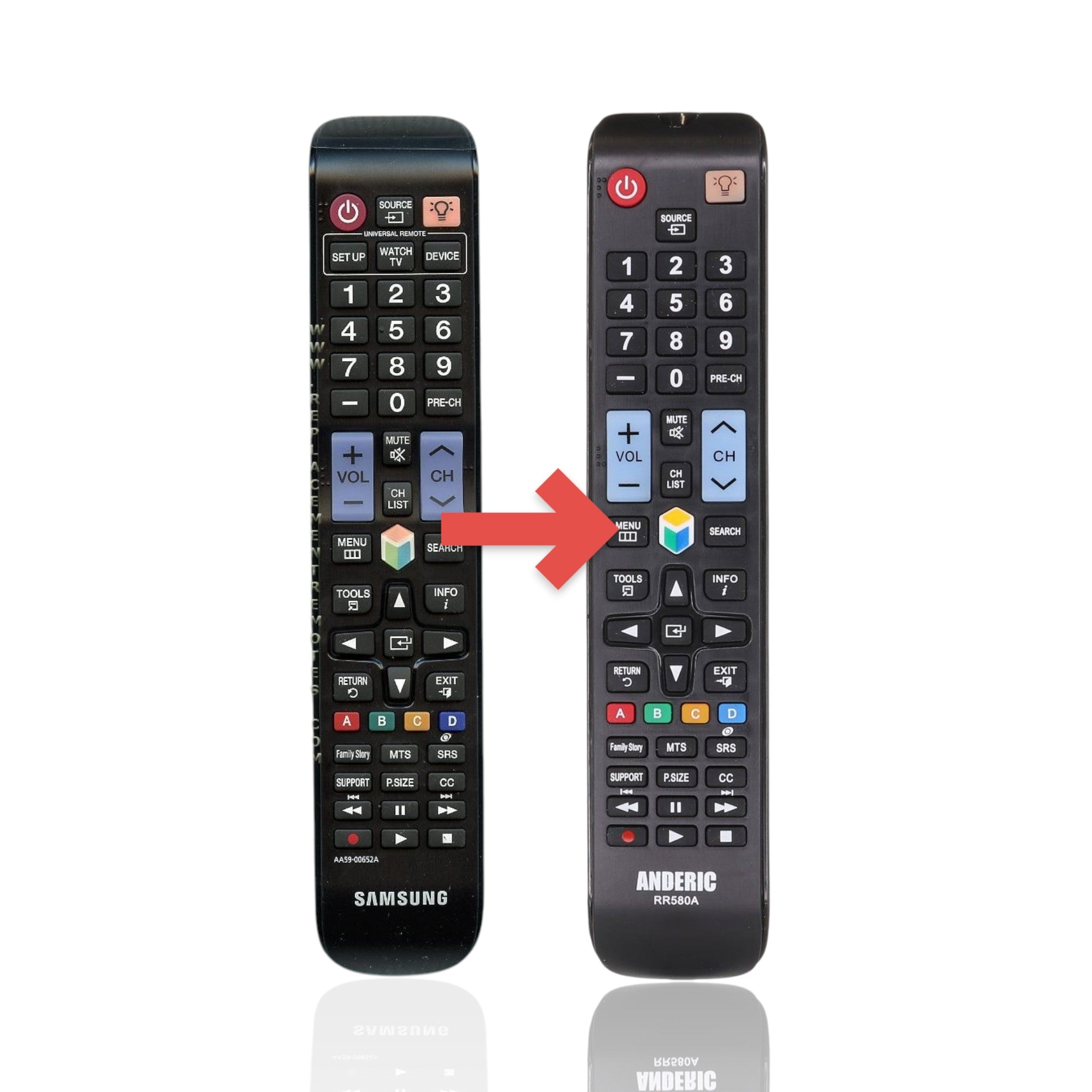 Anderic Substitute For Samsung AA59-00652A TV Remote Control - AA5900652A [RR580A]