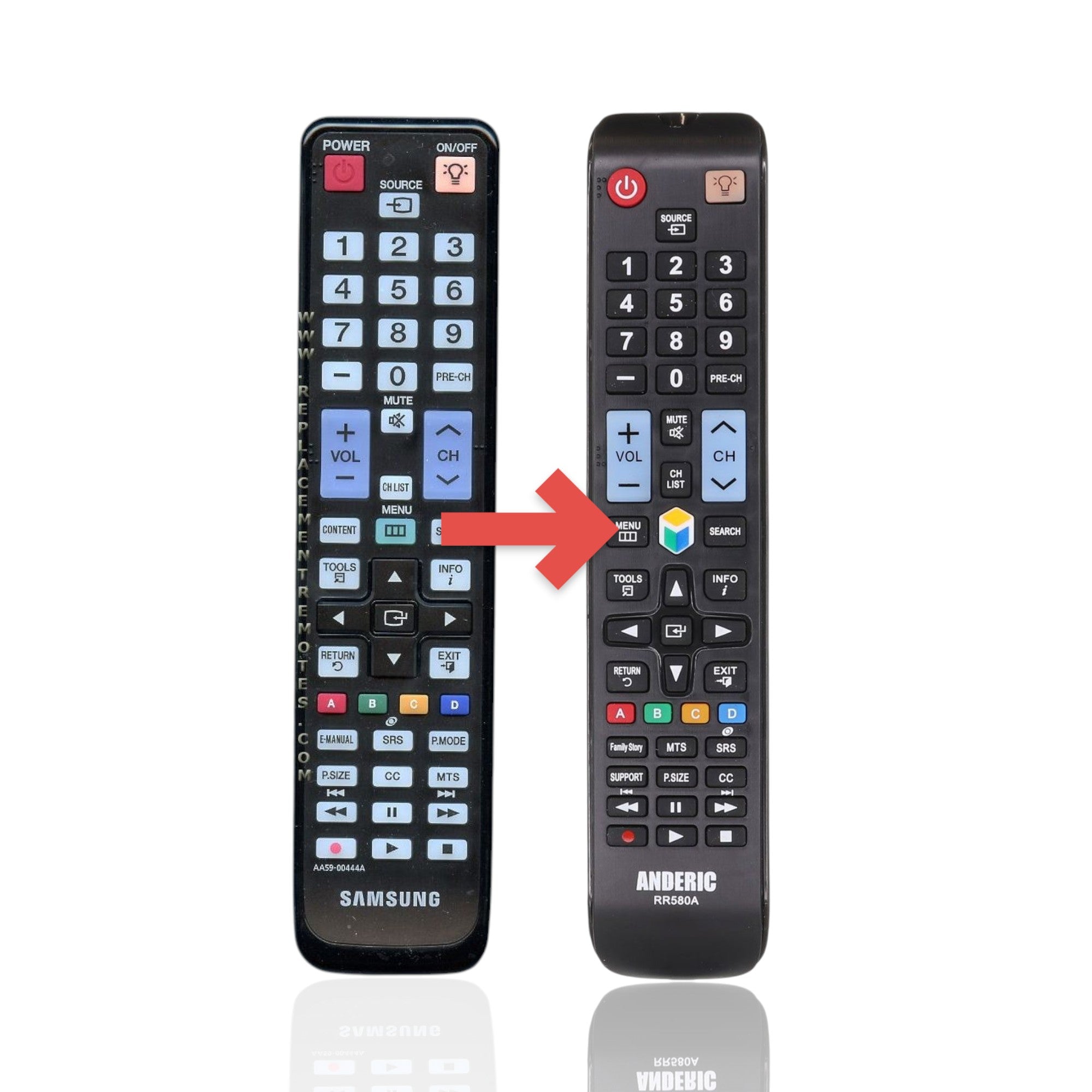 Anderic Substitute For Samsung AA59-00444A Smart TV Remote Control for Samsung TVs | IR - AA5900444A [RR580A]