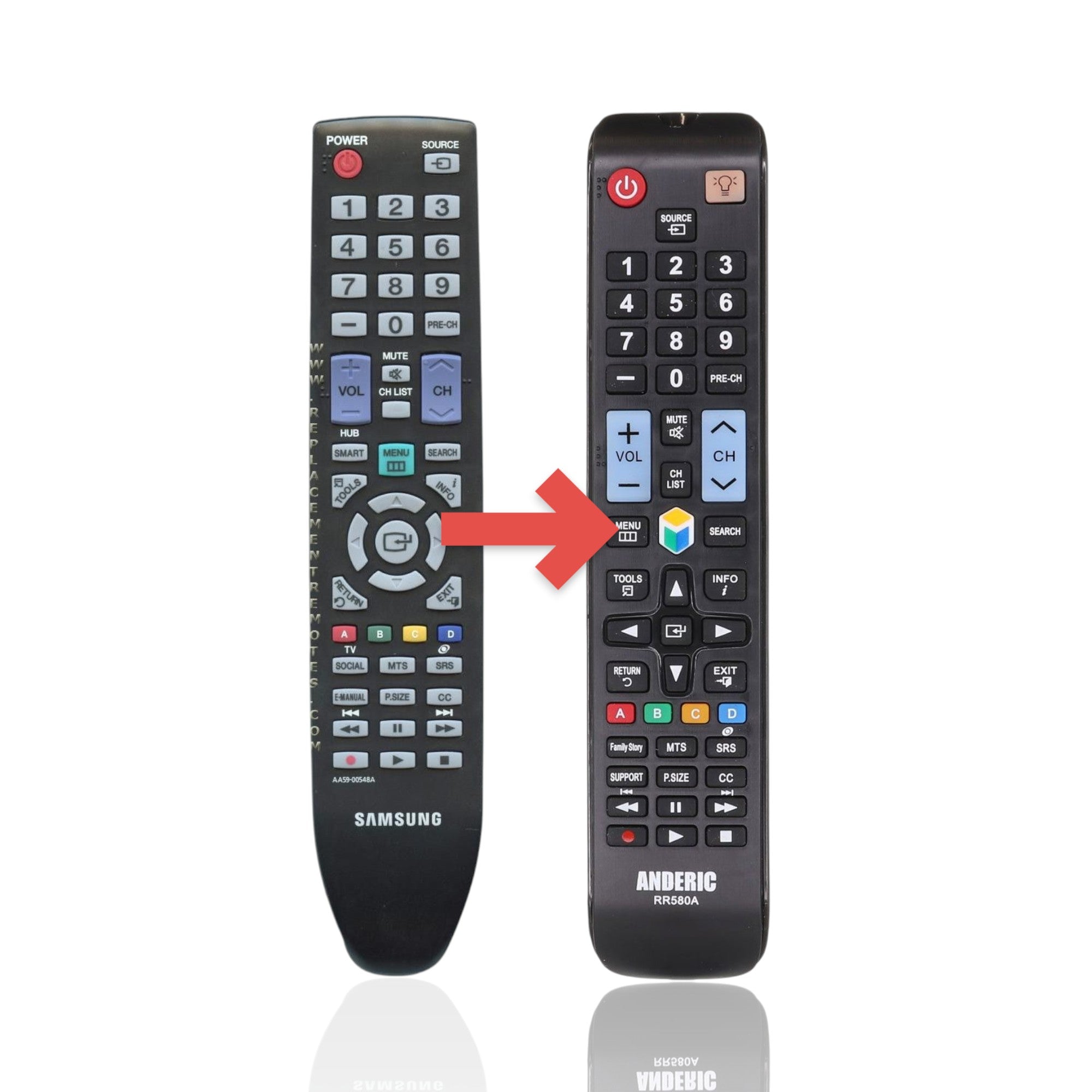 Anderic Substitute For Samsung AA59-00548A TV Remote Control - AA5900548A [RR580A]