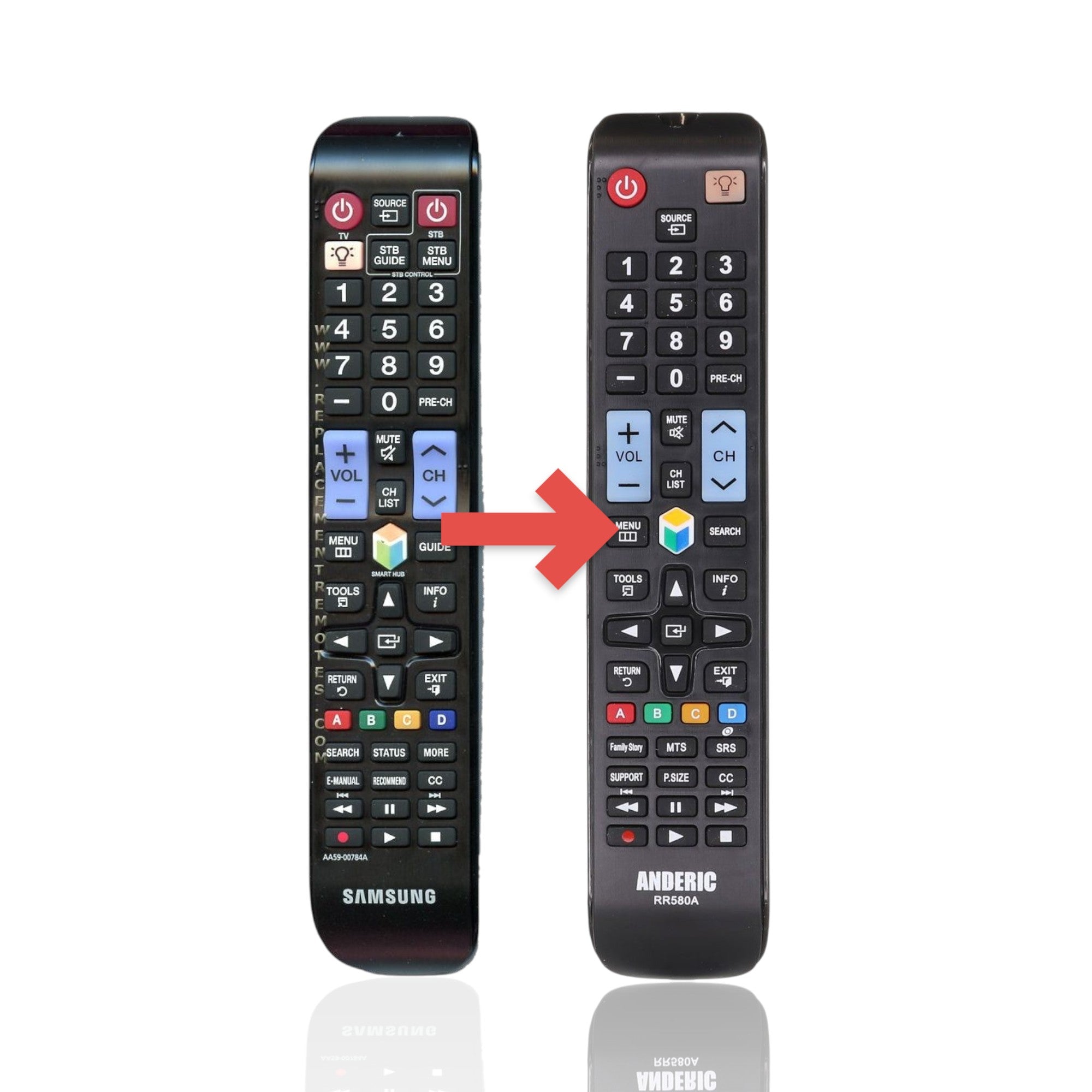 Anderic Substitute For Samsung AA59-00784A TV Remote Control - AA5900784A [RR580A]