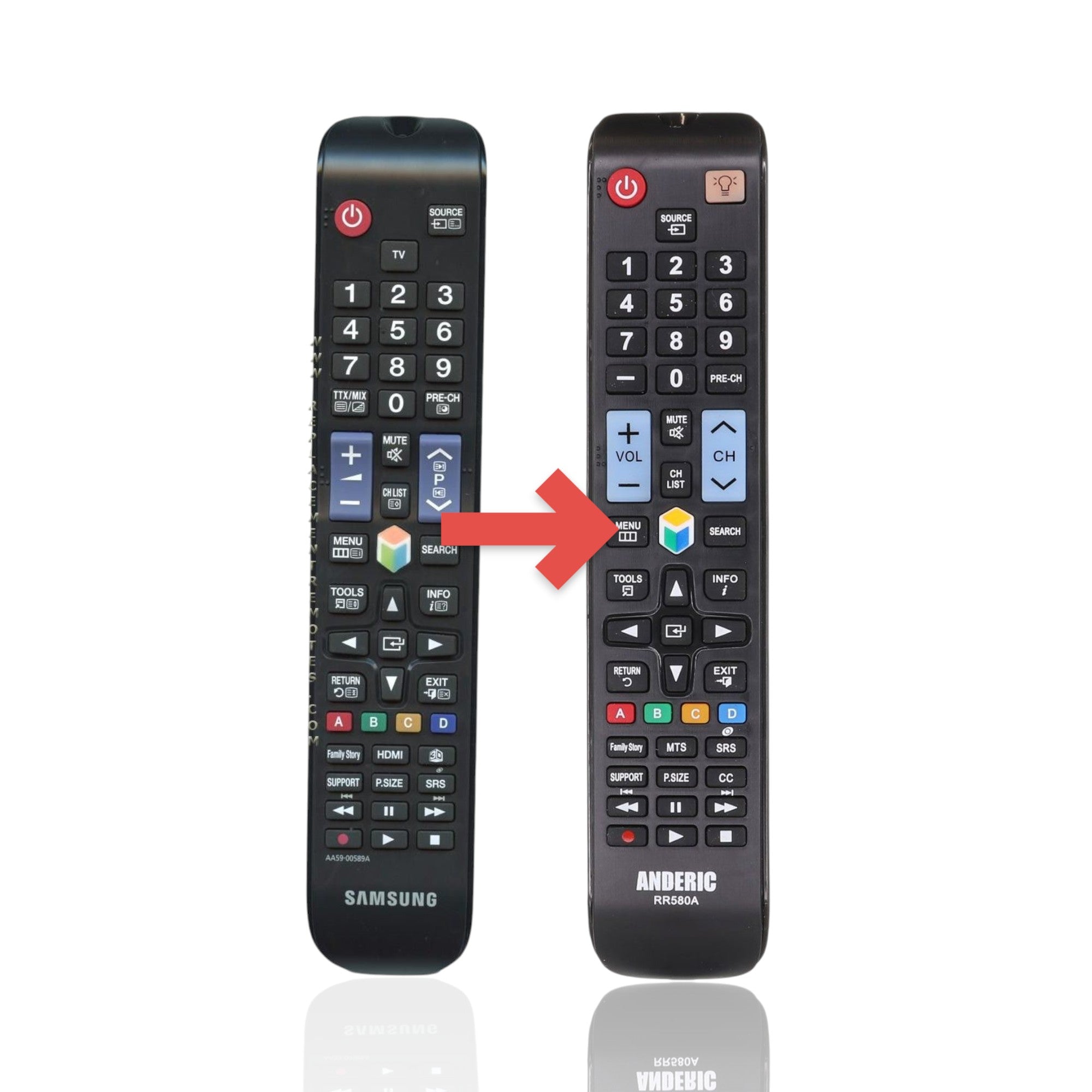 Anderic Substitute For Samsung AA59-00589A TV Remote Control - AA5900589A [RR580A]