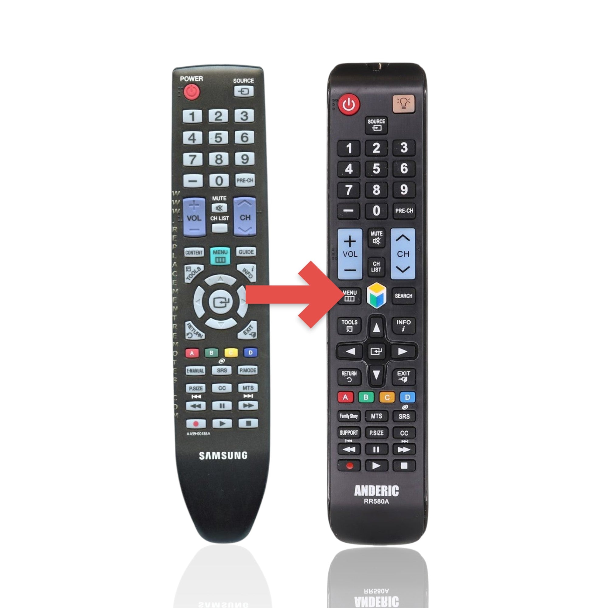 Anderic Substitute For Samsung AA59-00486A TV Remote Control - AA5900486A [RR580A]