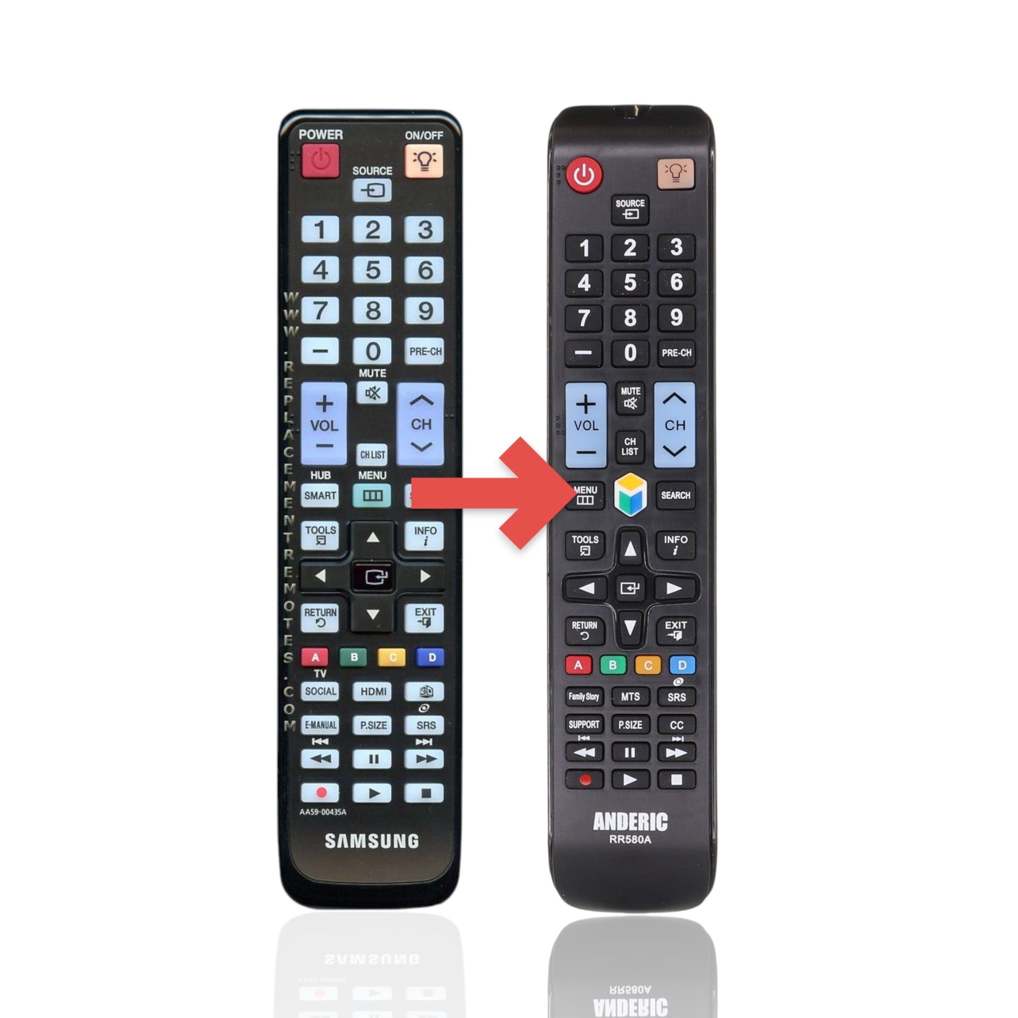 Anderic Substitute For Samsung AA59-00435A Smart TV Remote Control for Samsung TVs | IR - AA5900435A [RR580A]