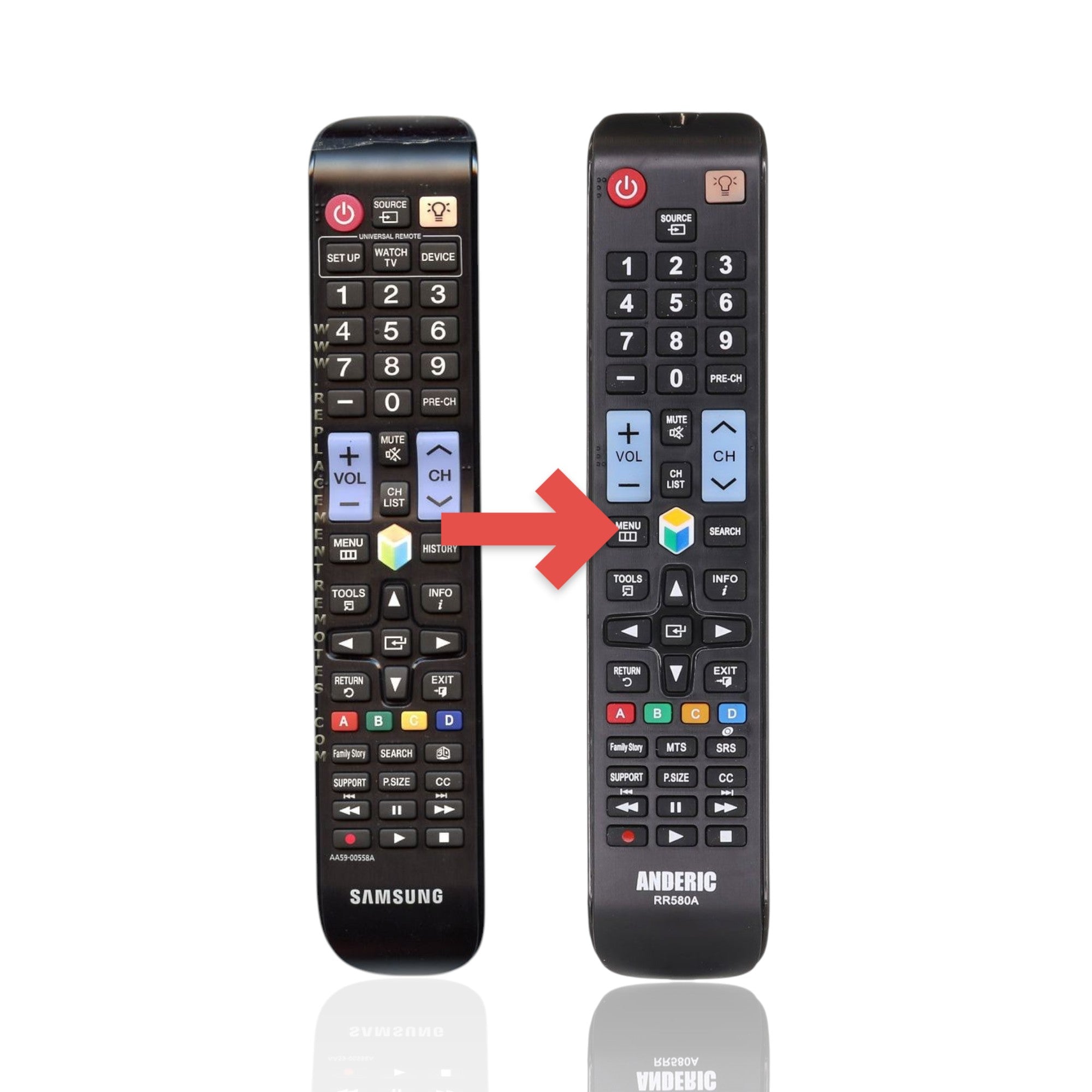 Anderic Substitute For Samsung AA59-00558A TV Remote Control - AA5900558A [RR580A]
