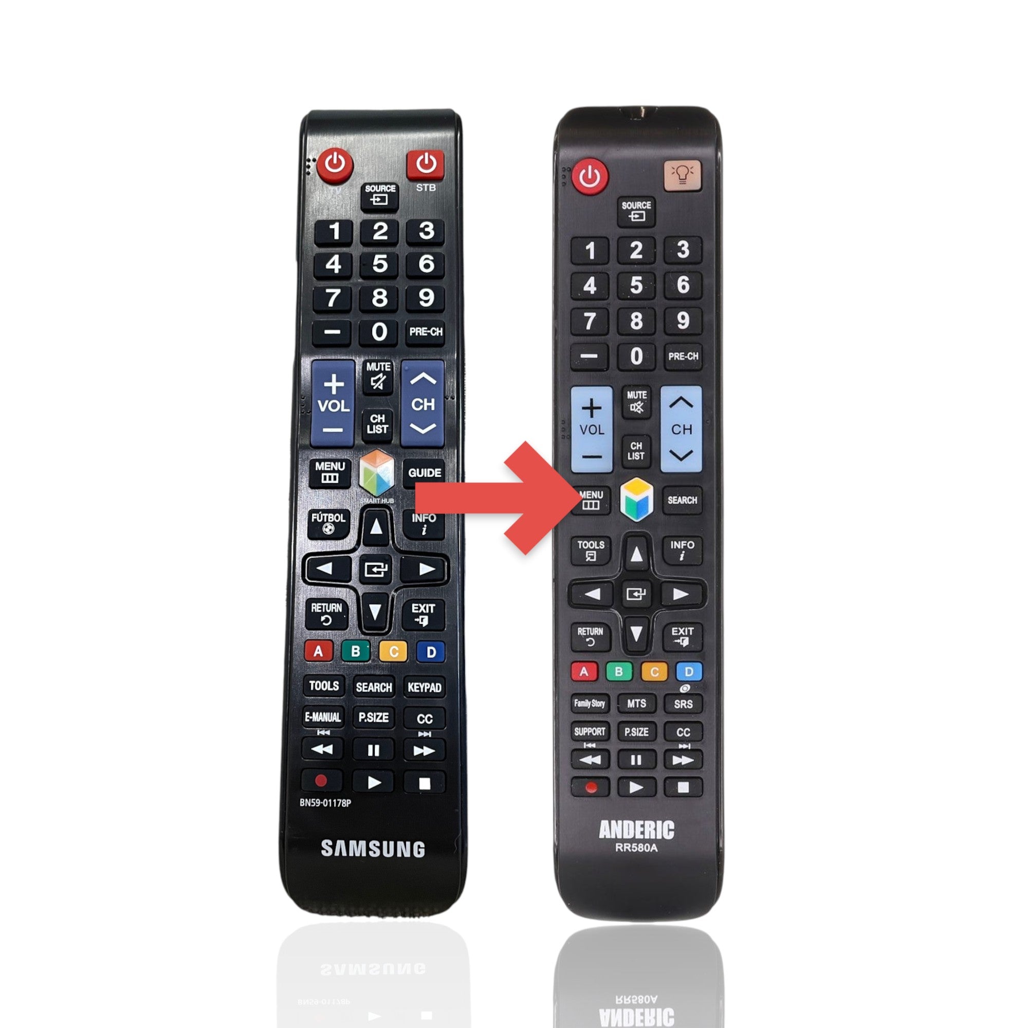 Anderic Substitute For Samsung BN59-01178P TV Remote Control - BN5901178P [RR580A]