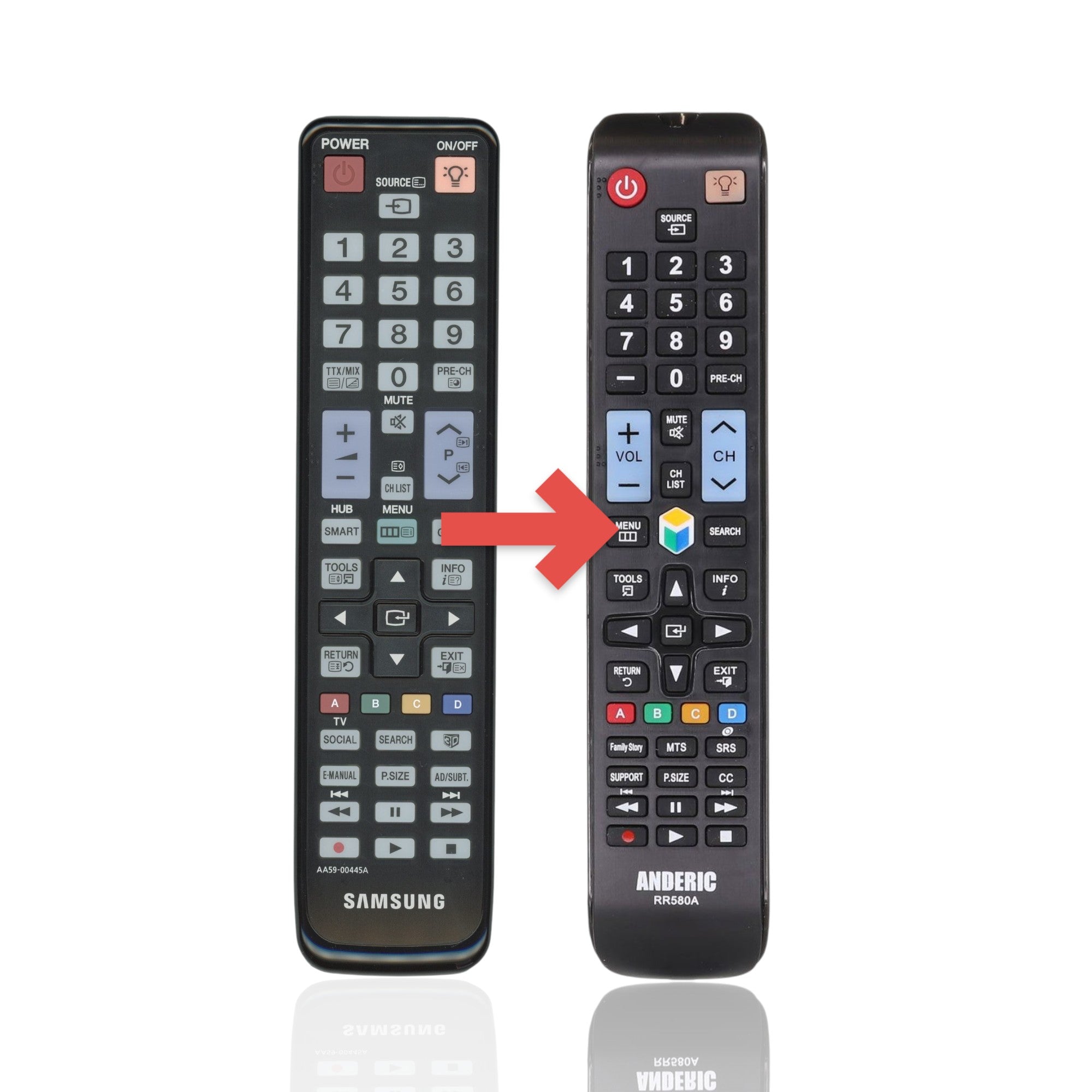 Anderic Substitute For Samsung AA59-00445A TV Remote Control - AA5900445A [RR580A]