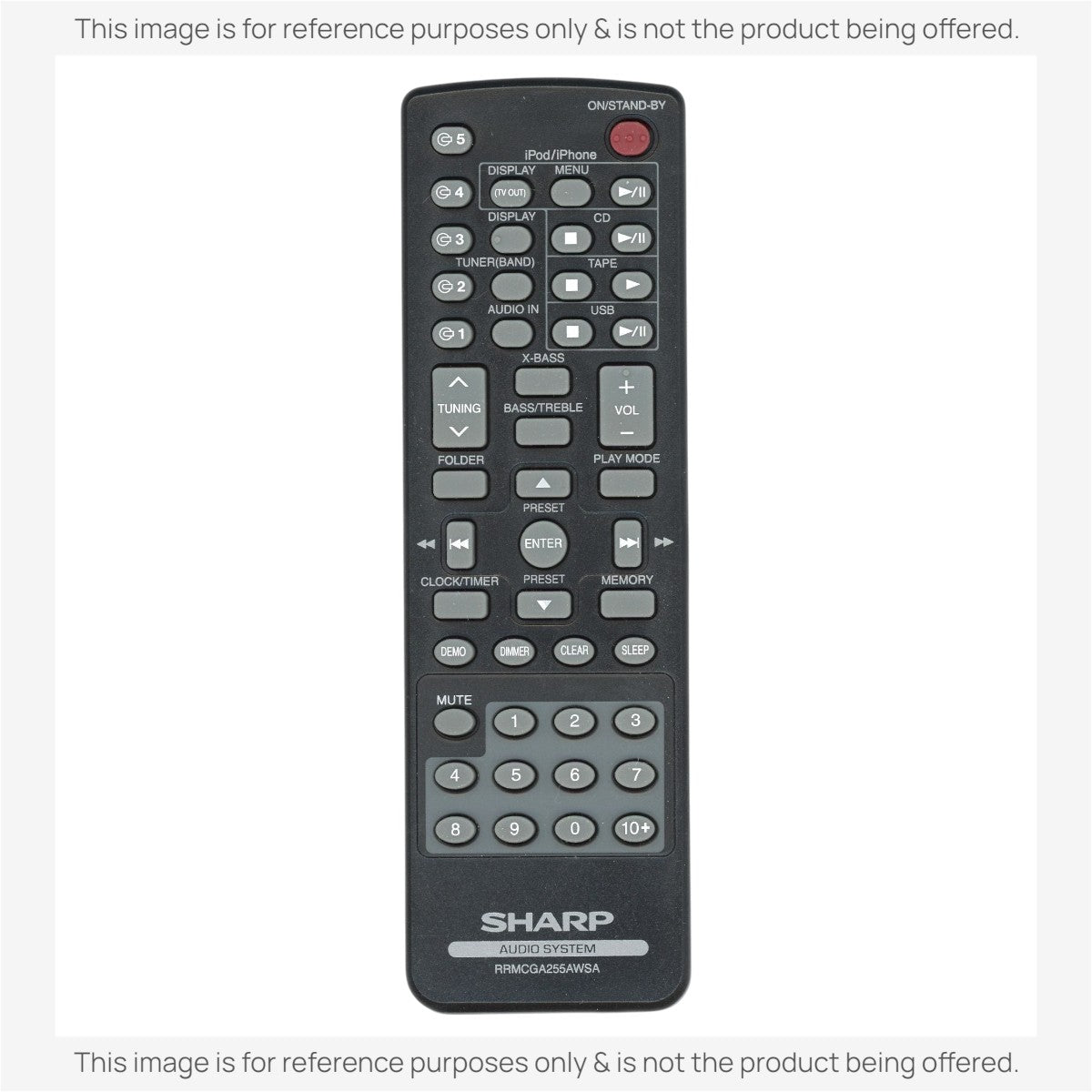 Anderic Substitute for Sharp RRMCGA255AWSA 5 Disc Mini Component System Audio Remote Control [RMD13745]