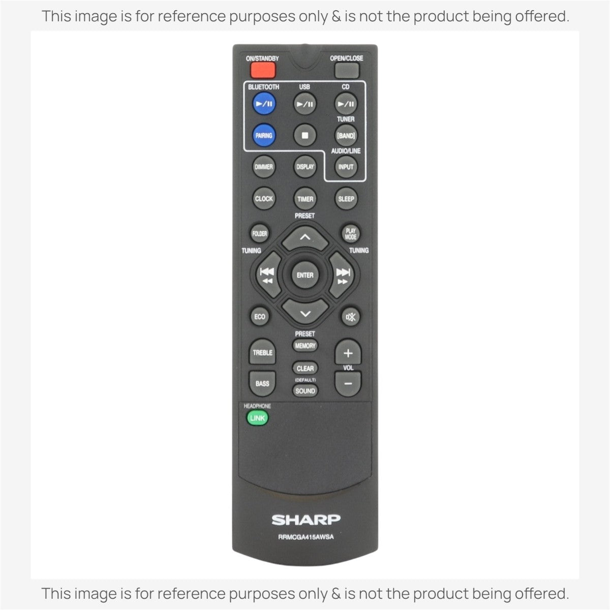 Anderic Substitute for Sharp RRMCGA415AWSA Micro Component System Audio Remote Control [RMD13745]