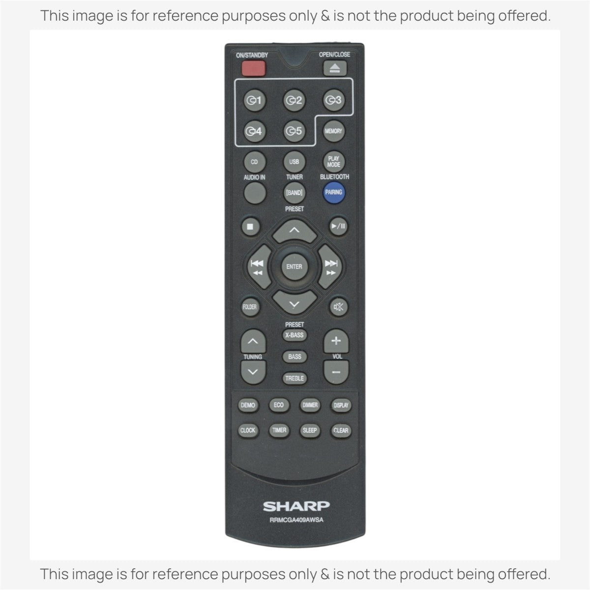 Anderic Substitute for Sharp RRMCGA409AWSA Micro Component System Audio Remote Control [RMD13745]