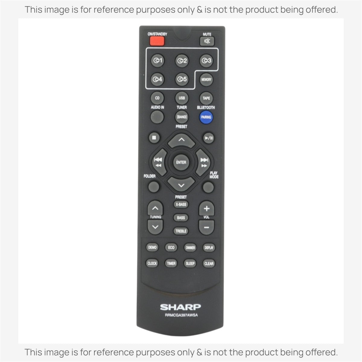 Anderic Substitute for Sharp RRMCGA397AWSA 5 Disc Mini Component System Audio Remote Control [RMD13745]