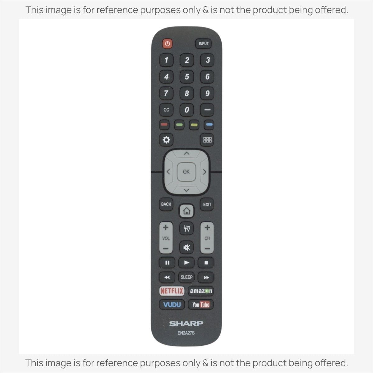 Anderic Substitute for Sharp EN2A27S Smart TV Remote Control [EN2A27]