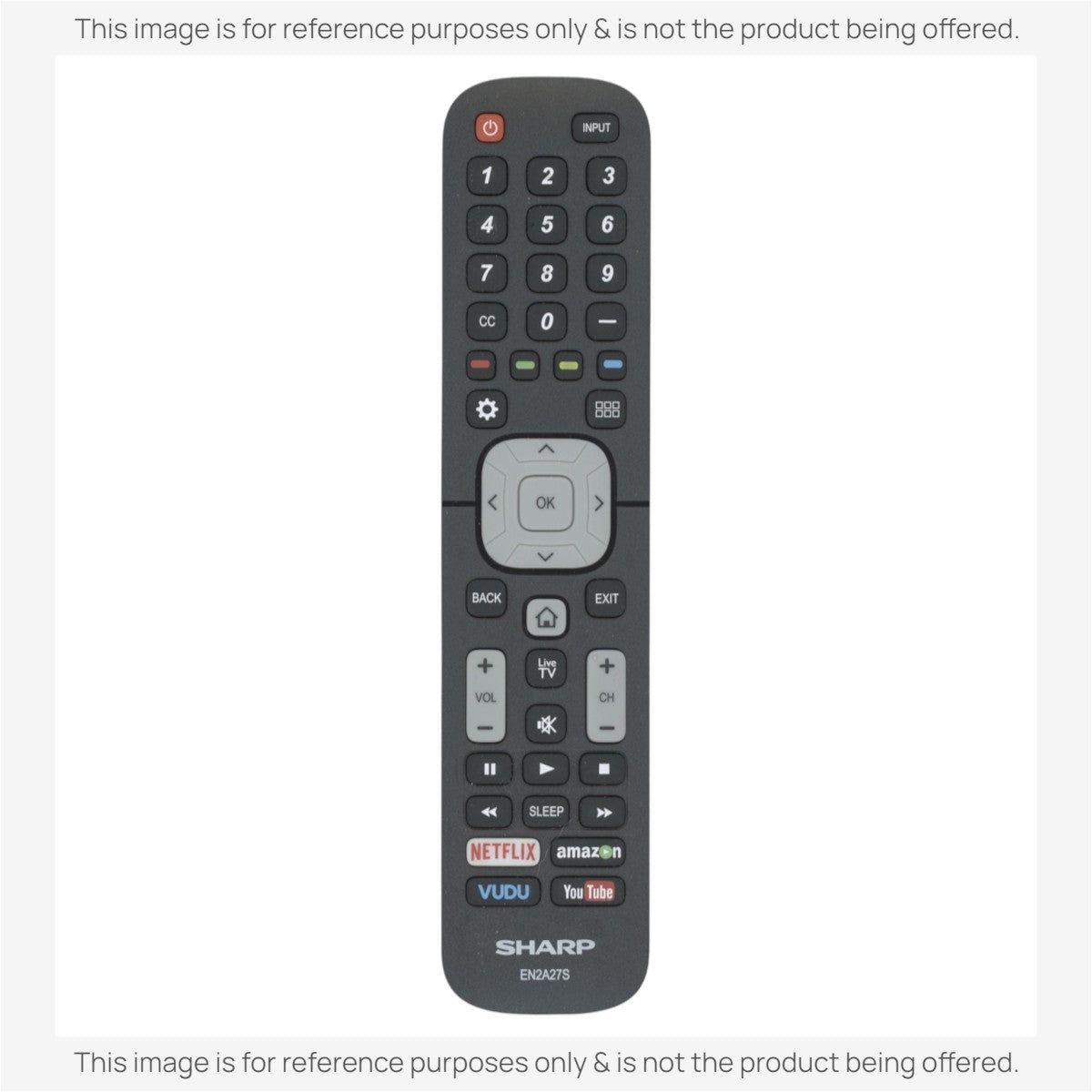 Anderic Substitute for Sharp EN2A27S Smart TV Remote Control [EN2A27]