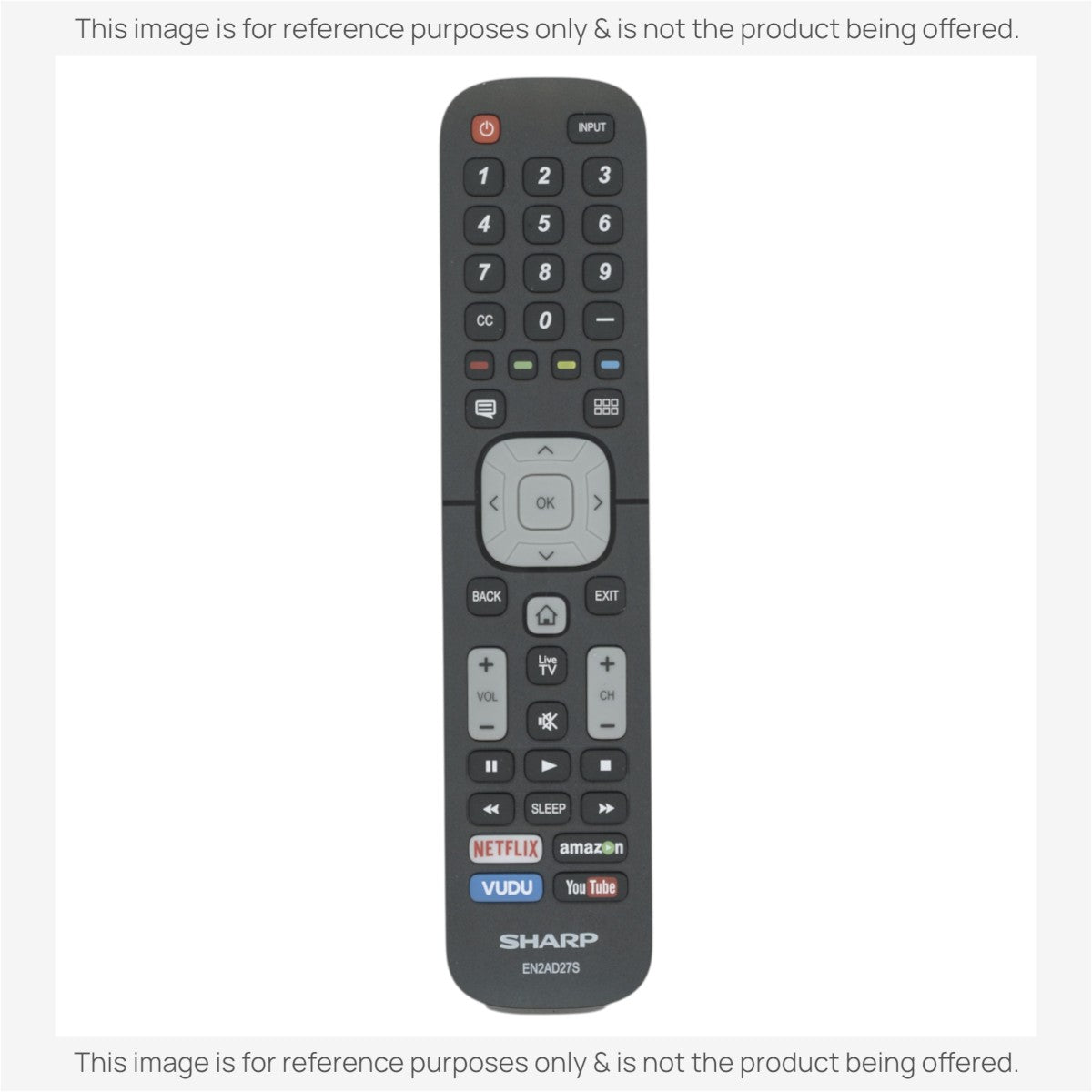 Anderic Substitute for Sharp EN2AD27S / 203322 Smart TV Remote Control [EN2A27]