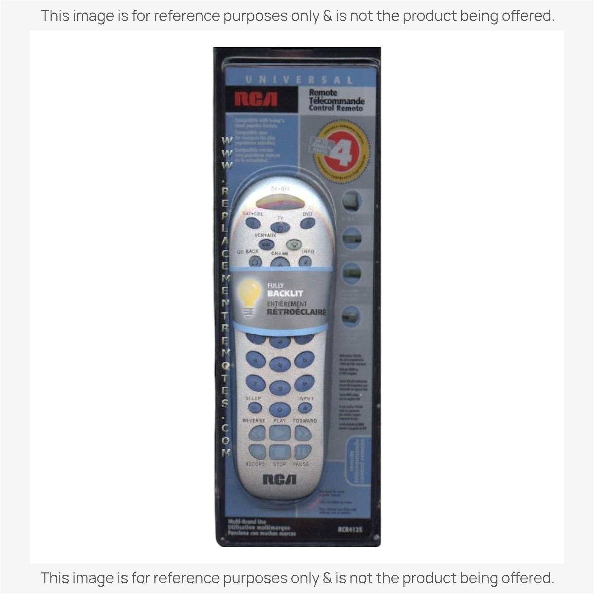 Anderic Substitute for RCA RCR412S 4-Device Universal Remote Control [RRU401]