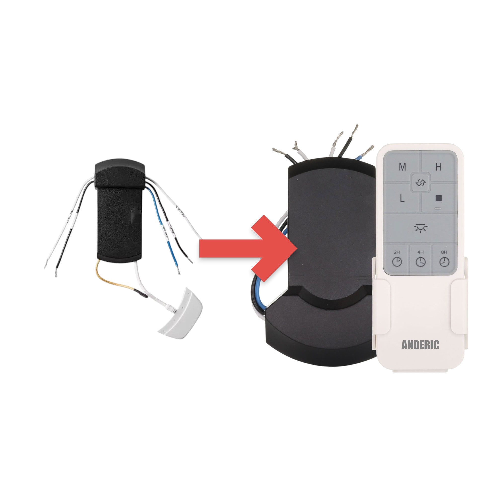 Anderic Substitute for Hampton Bay Universal Smart Wi-Fi 76278 4-Speed Ceiling Fan Remote Control Kit [UC7235T4]