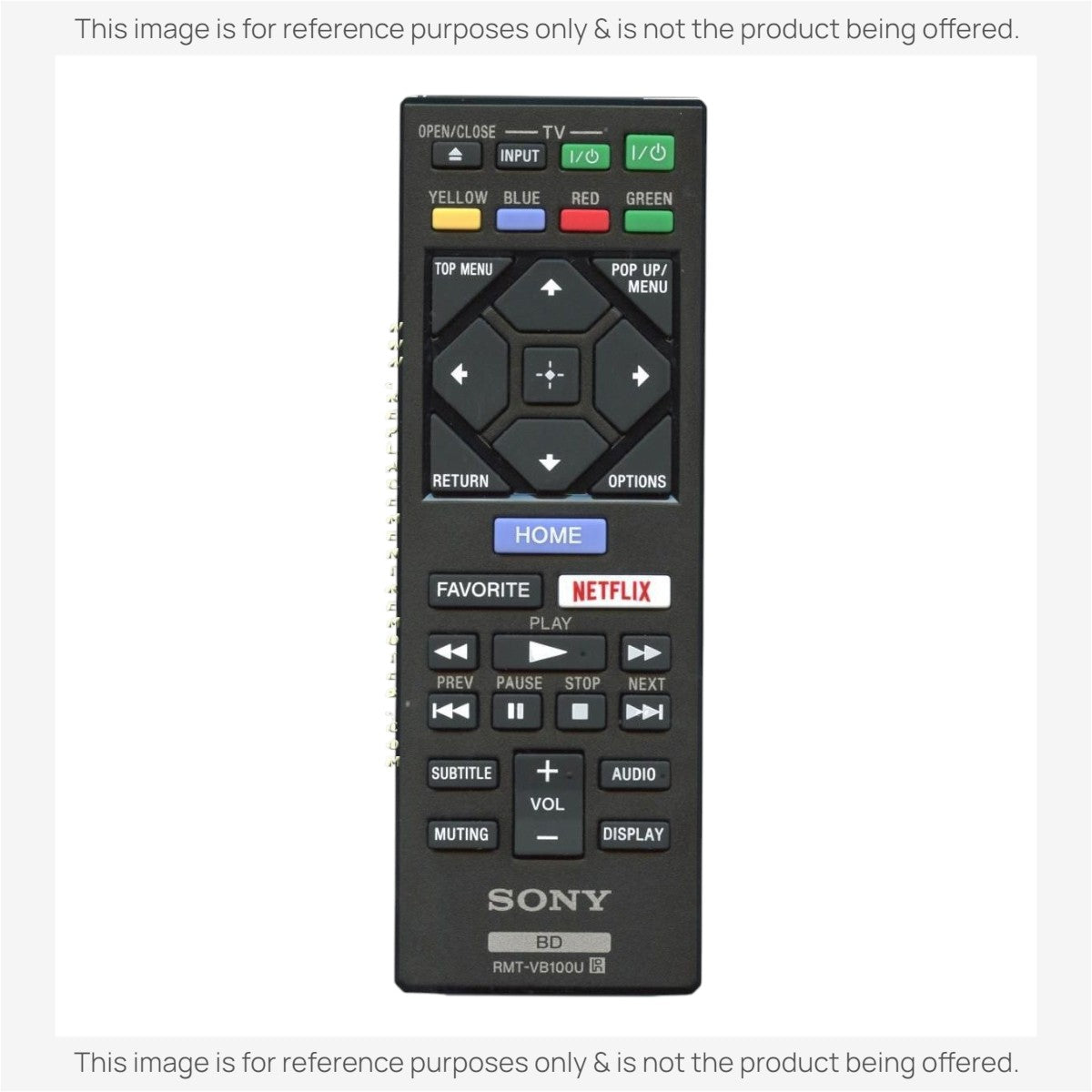 Anderic Substitute For Sony RMT-VB100U Blu-ray Disc Remote Control 1-492-954-21 [RRB126A]