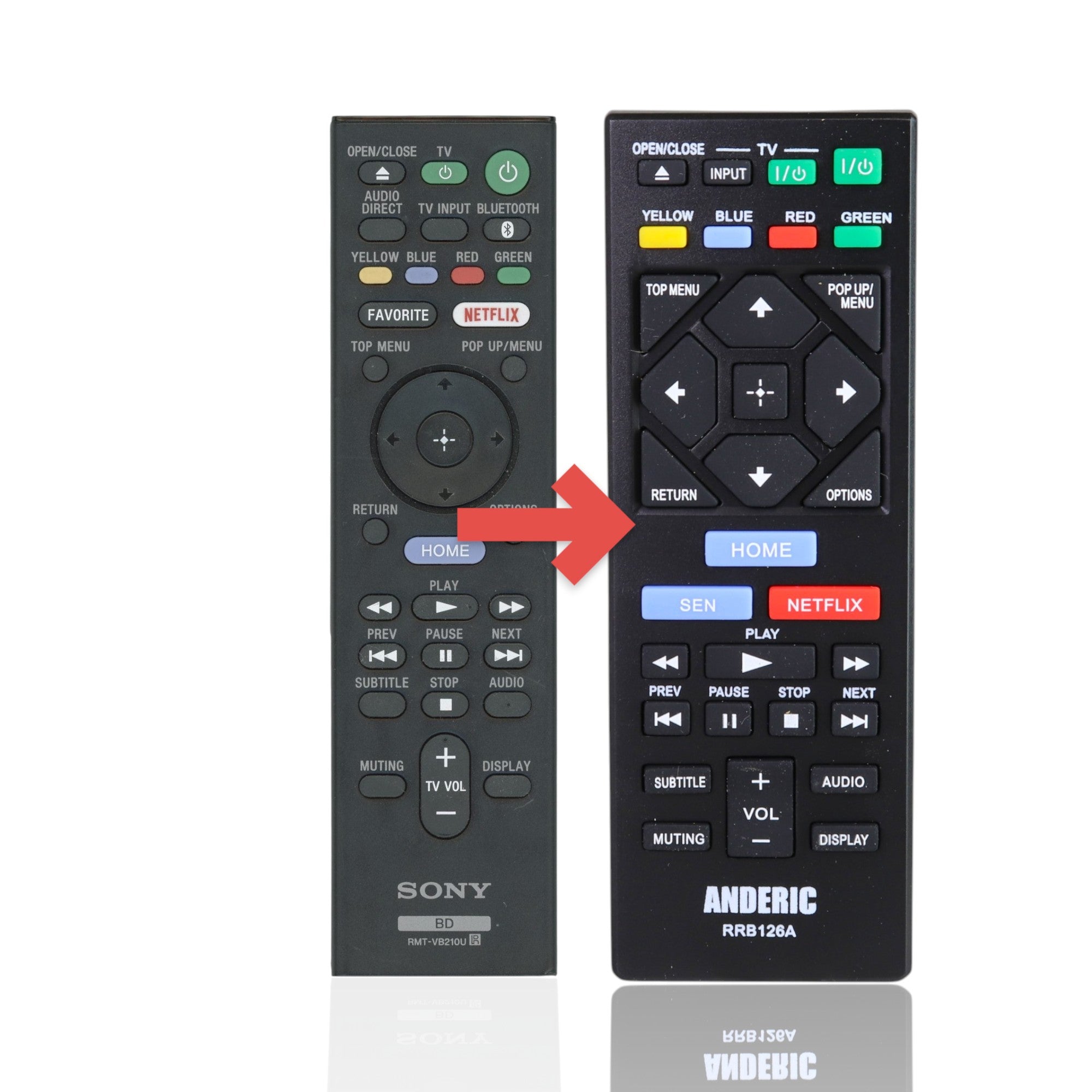 Anderic Substitute For Sony RMT-VB210U Blu-ray Disc Home Theater Remote Control - 1-493-167-11 [RRB126A]