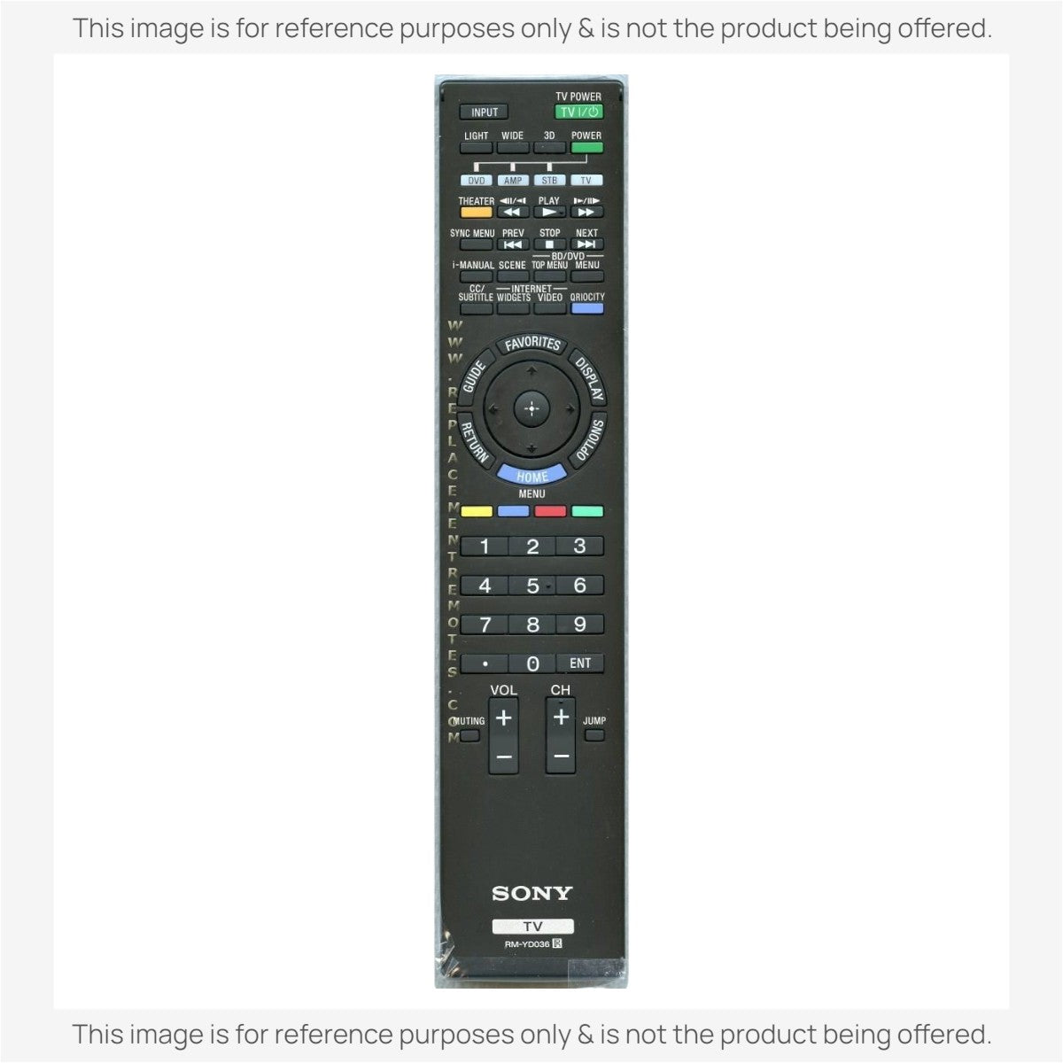 Anderic Substitute For Sony RM-YD036 TV Remote Control - RMYD036 [RRYD023]