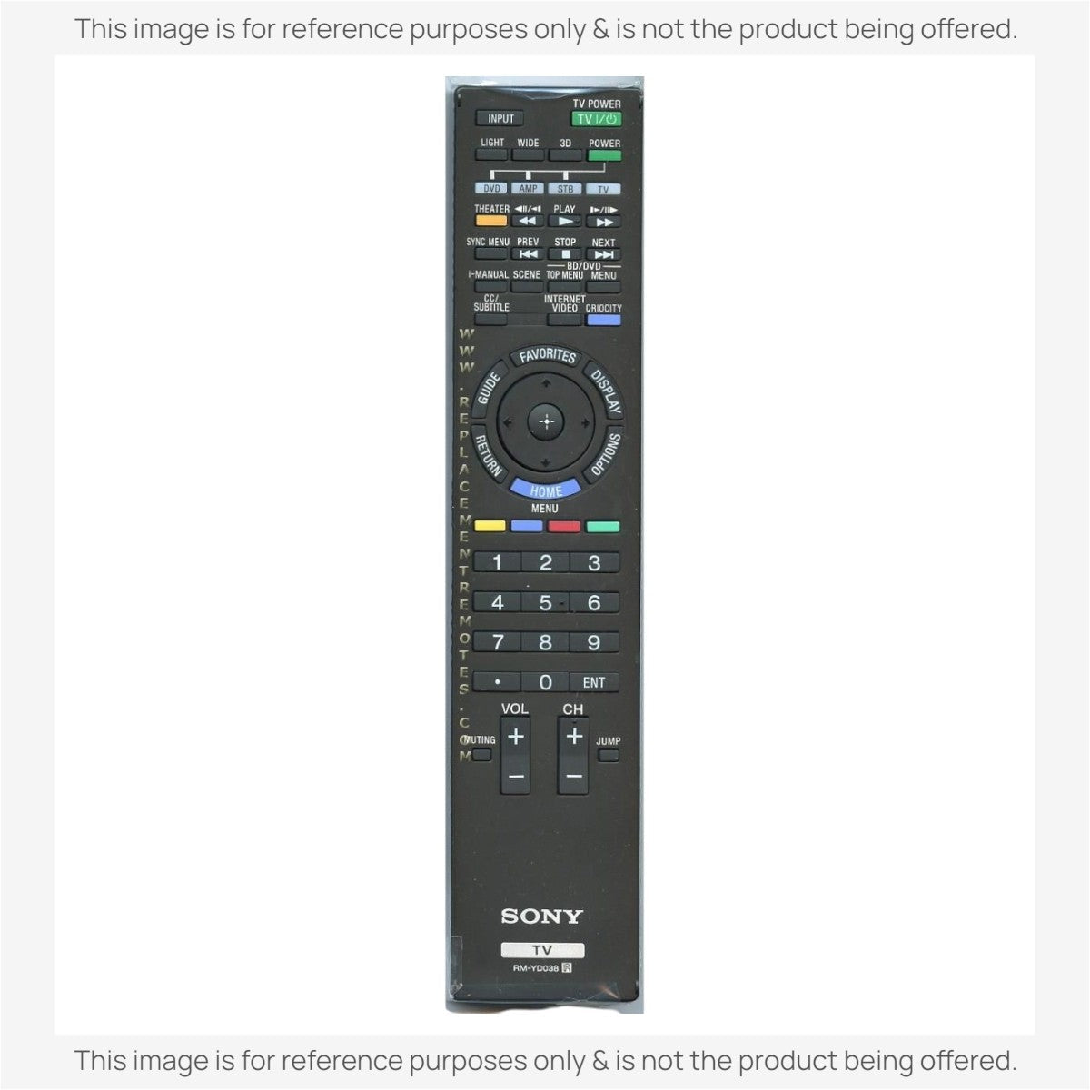 Anderic Substitute For Sony RM-YD038 TV Remote Control - RMYD038 [RRYD023]