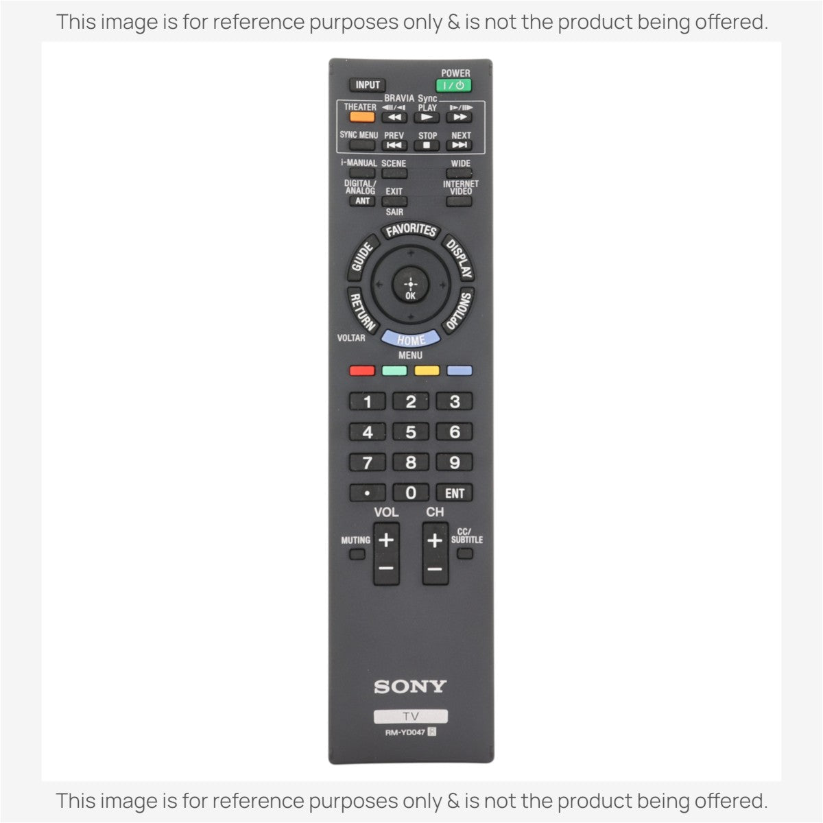 Anderic Substitute For Sony RM-YD047 TV Remote Control - RMYD047 [RRYD023]
