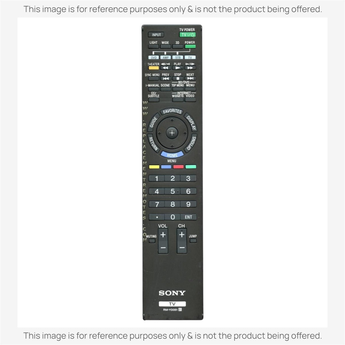 Anderic Substitute For Sony RM-YD051 TV Remote Control - RMYD051 [RRYD023]