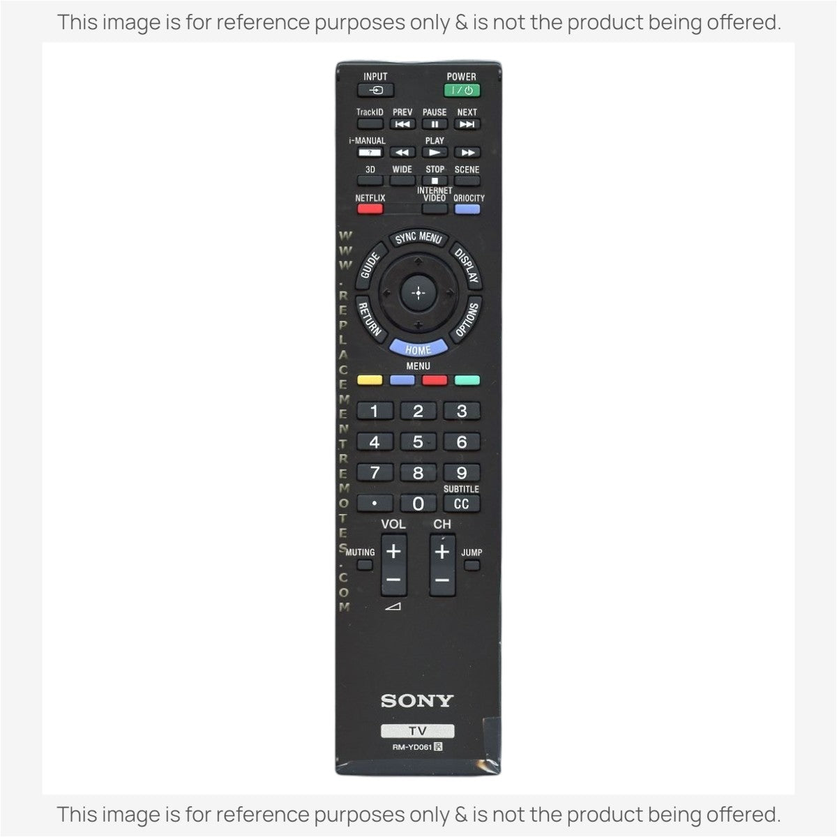 Anderic Substitute For Sony RM-YD061 TV Remote Control - RMYD061 [RRYD023]