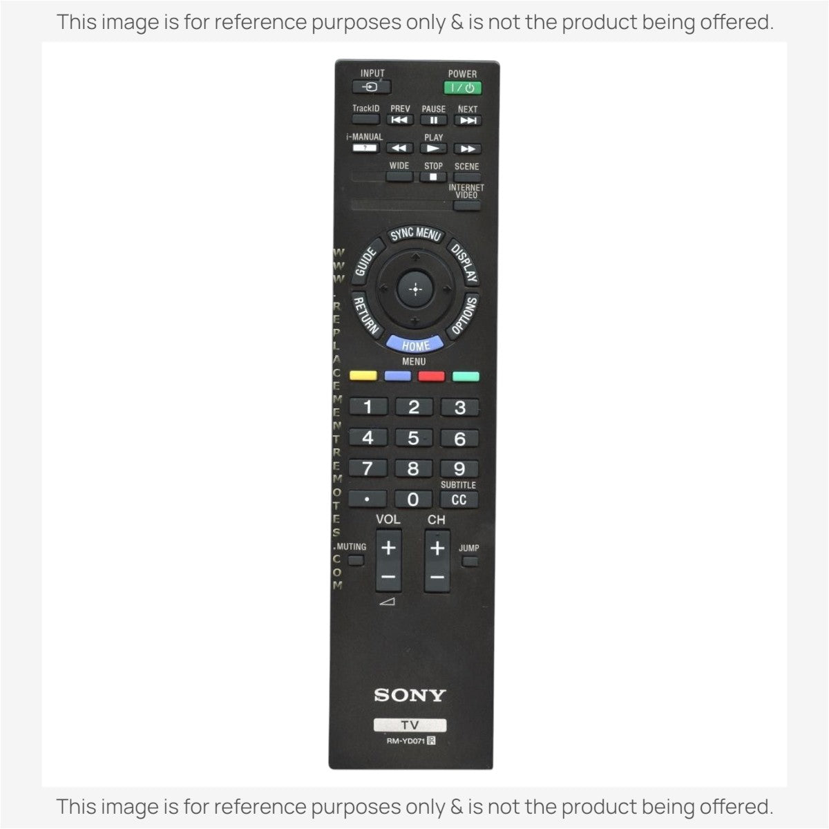 Anderic Substitute For Sony RM-YD071 TV Remote Control - RMYD071 [RRYD023]
