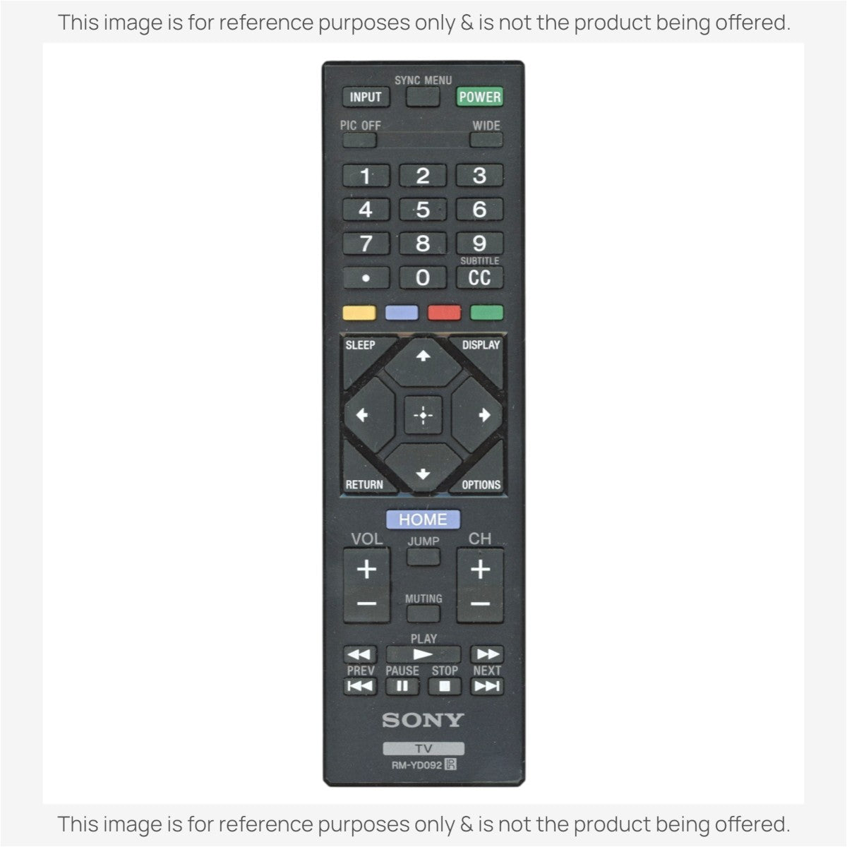 Anderic Substitute For Sony RM-YD092 TV Remote Control - RMYD092 [RRYD023]