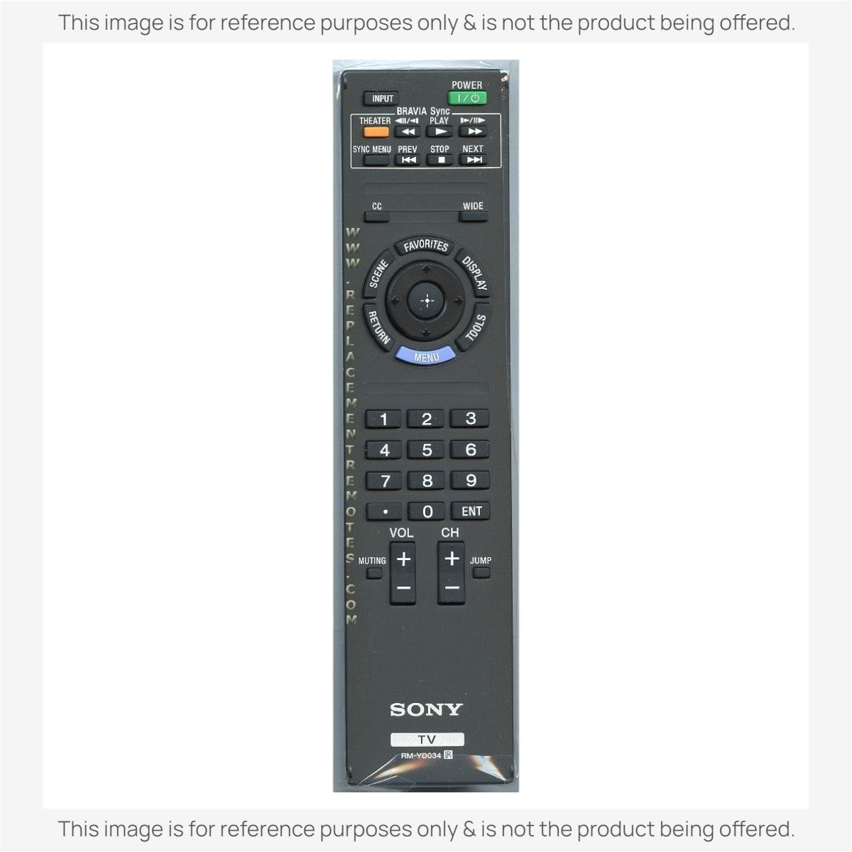Anderic Substitute For Sony RM-YD034 TV Remote Control - RMYD034 [RRYD023]