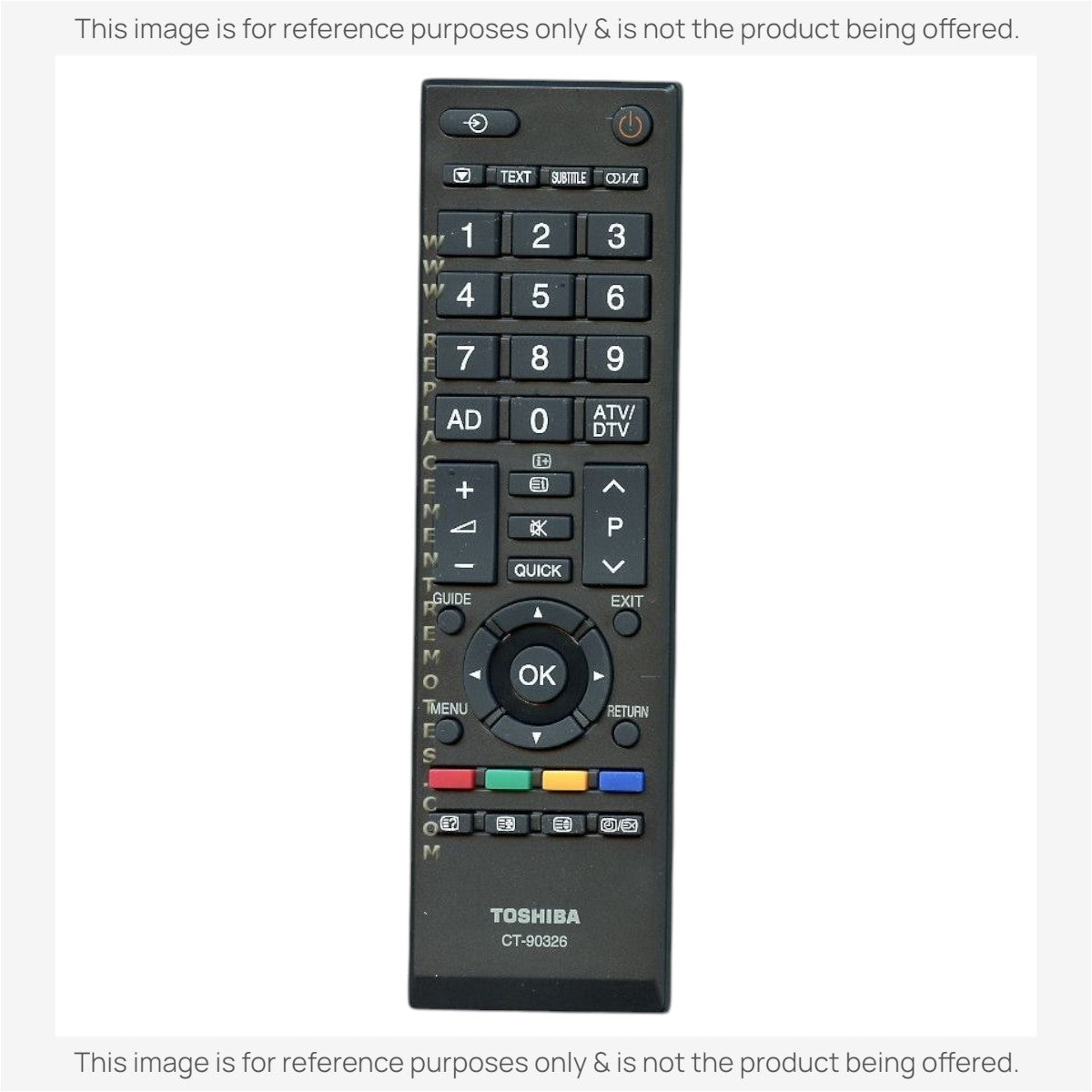 Anderic Substitute for Toshiba CT90326 TV Remote Control [RR90395]