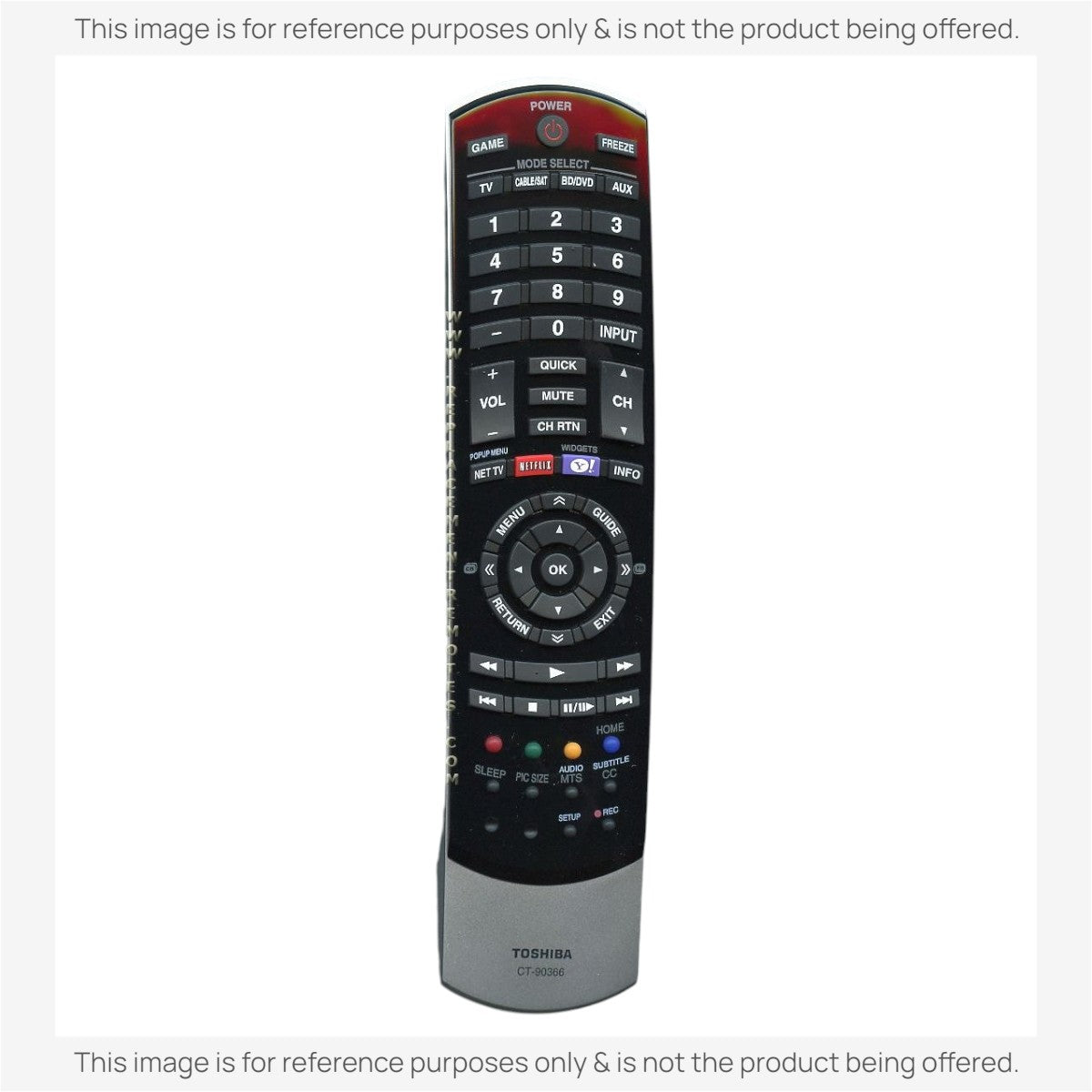 Anderic Substitute for Toshiba CT90366 TV Remote Control [RR90395]