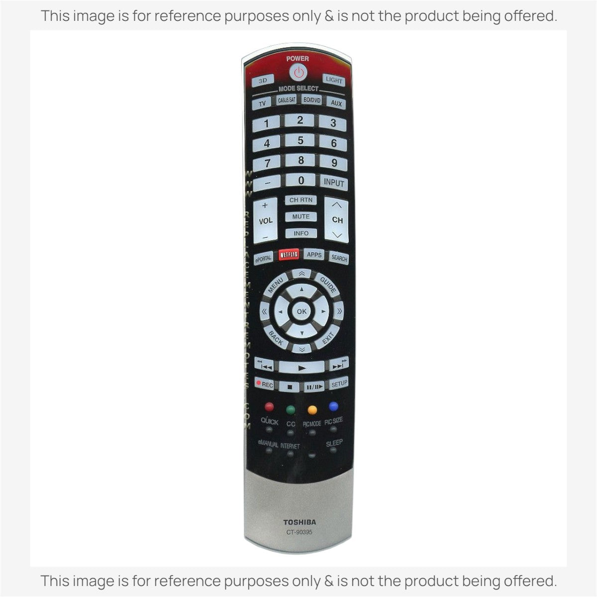 Anderic Substitute for Toshiba CT90395 TV Remote Control [RR90395]