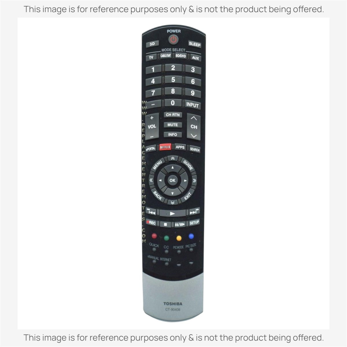Anderic Substitute for Toshiba CT90408 TV Remote Control [RR90395]