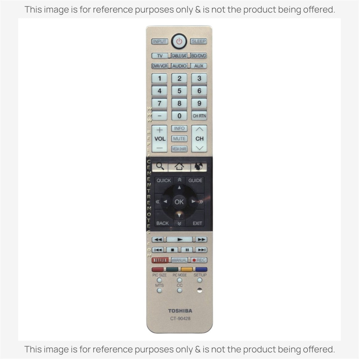 Anderic Substitute for Toshiba CT90428 TV Remote Control [RR90395]