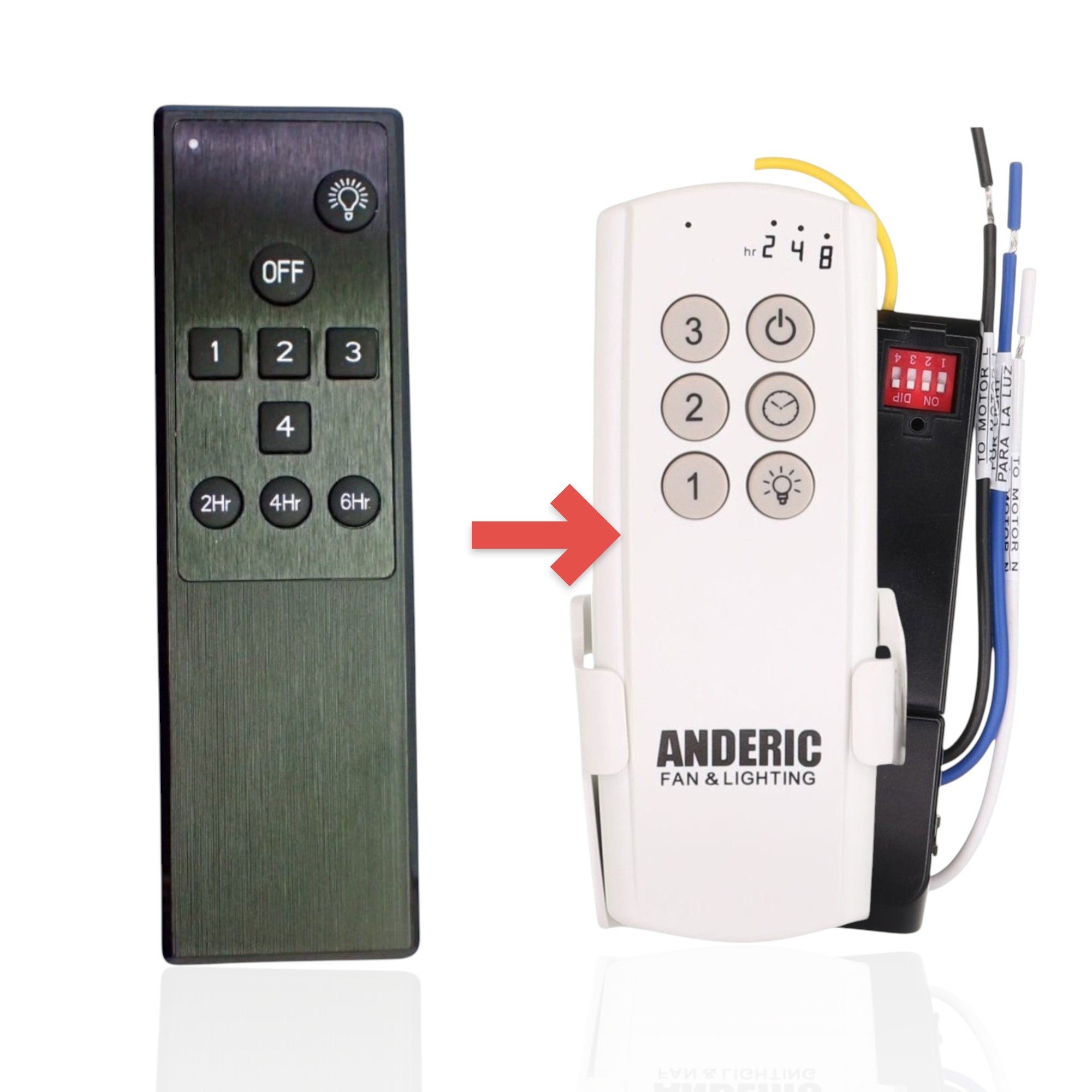 Anderic Substitute Kit for TR262B KUJCE10705 Ceiling Fan Remote Control [63T-AC83T-KIT]