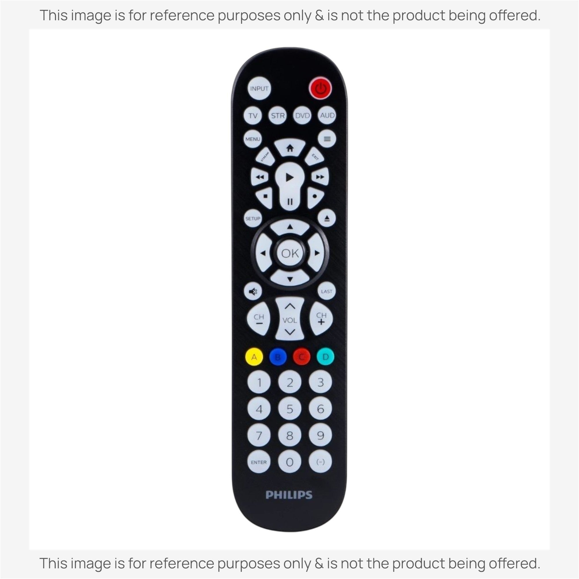 Anderic Substitute for Philips 008-00-0484 Elite Backlit 4-Device Universal Remote Control [RRU401]