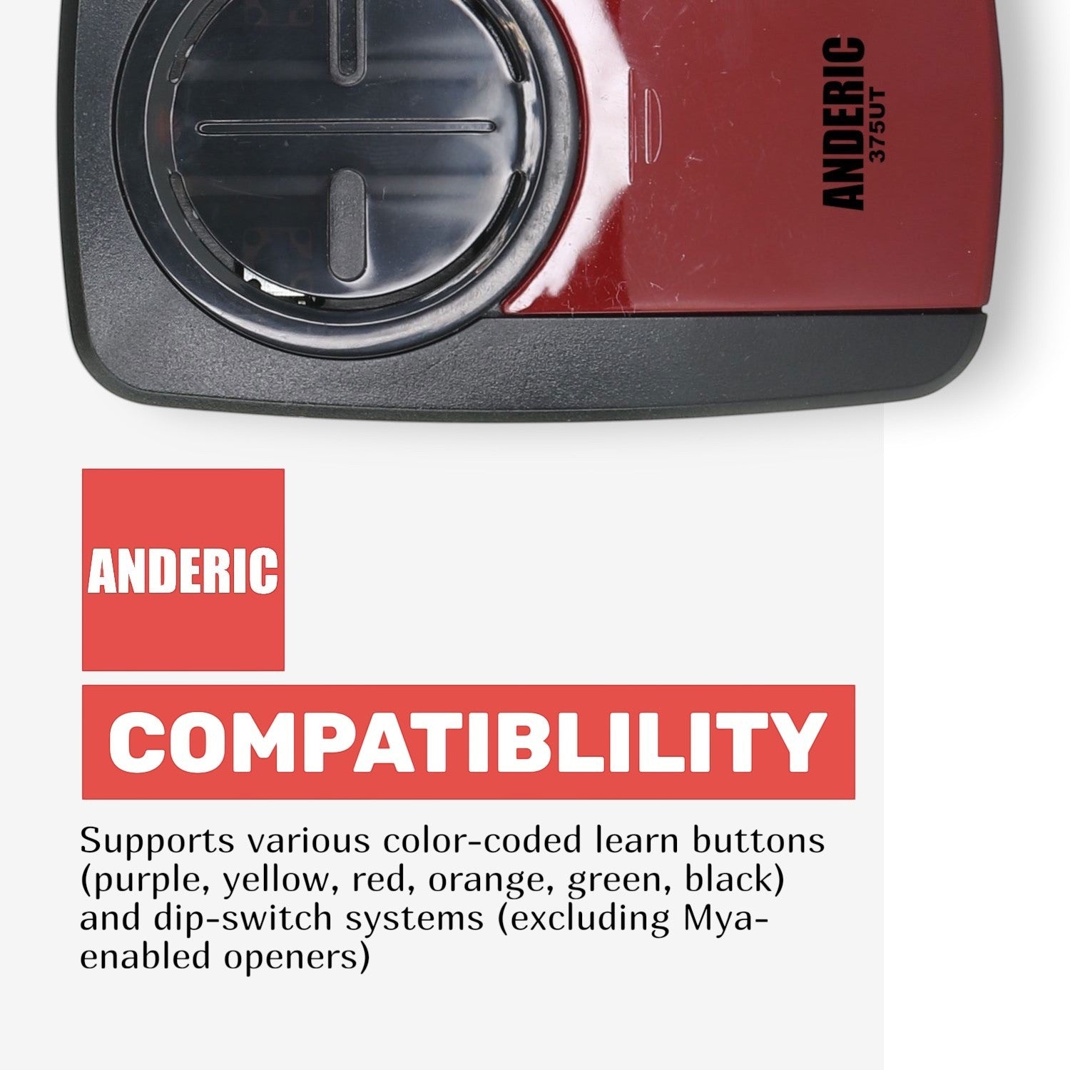 Anderic Substitute for LiftMaster 375UT Universal Garage Door Opener Remote Control [375UT-2button]