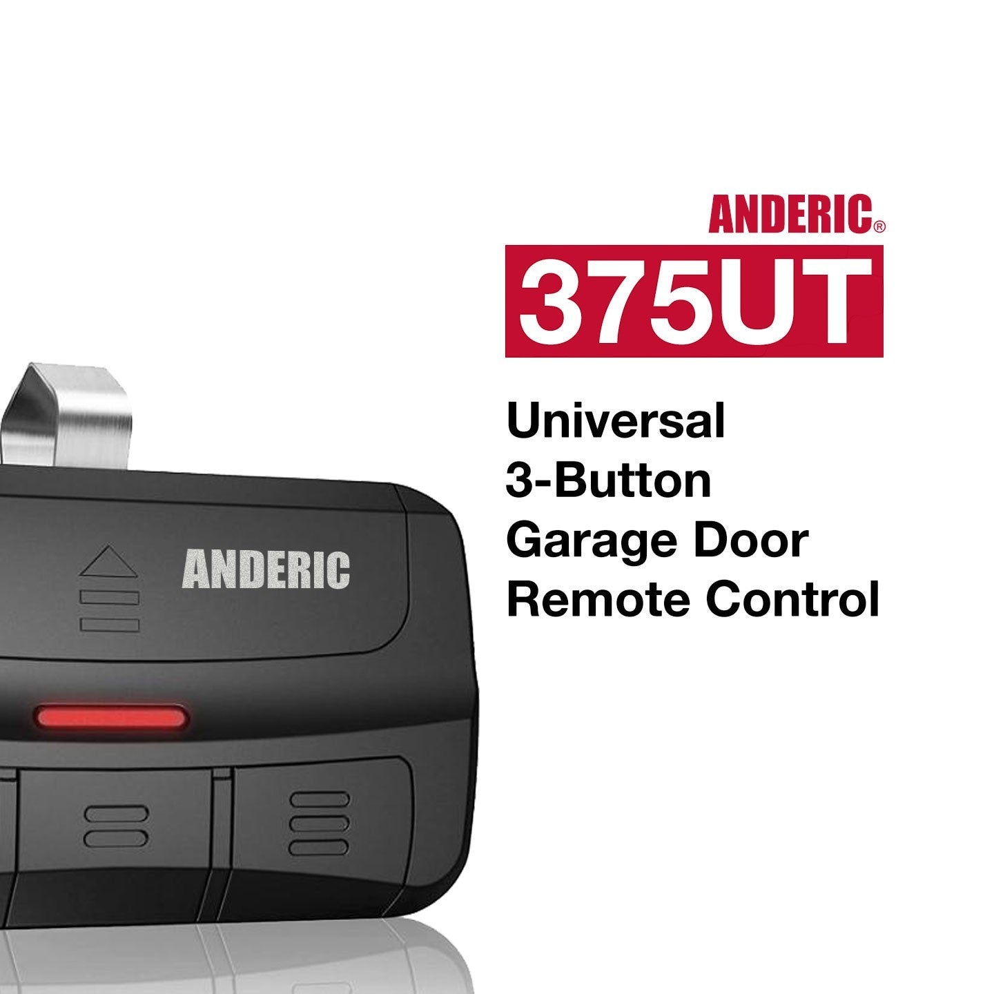 Anderic Substitute for Genie GU4TG-R Universal 4-Button with DIP and Learn Garage Door Opener Remote Control [375UT-3button]