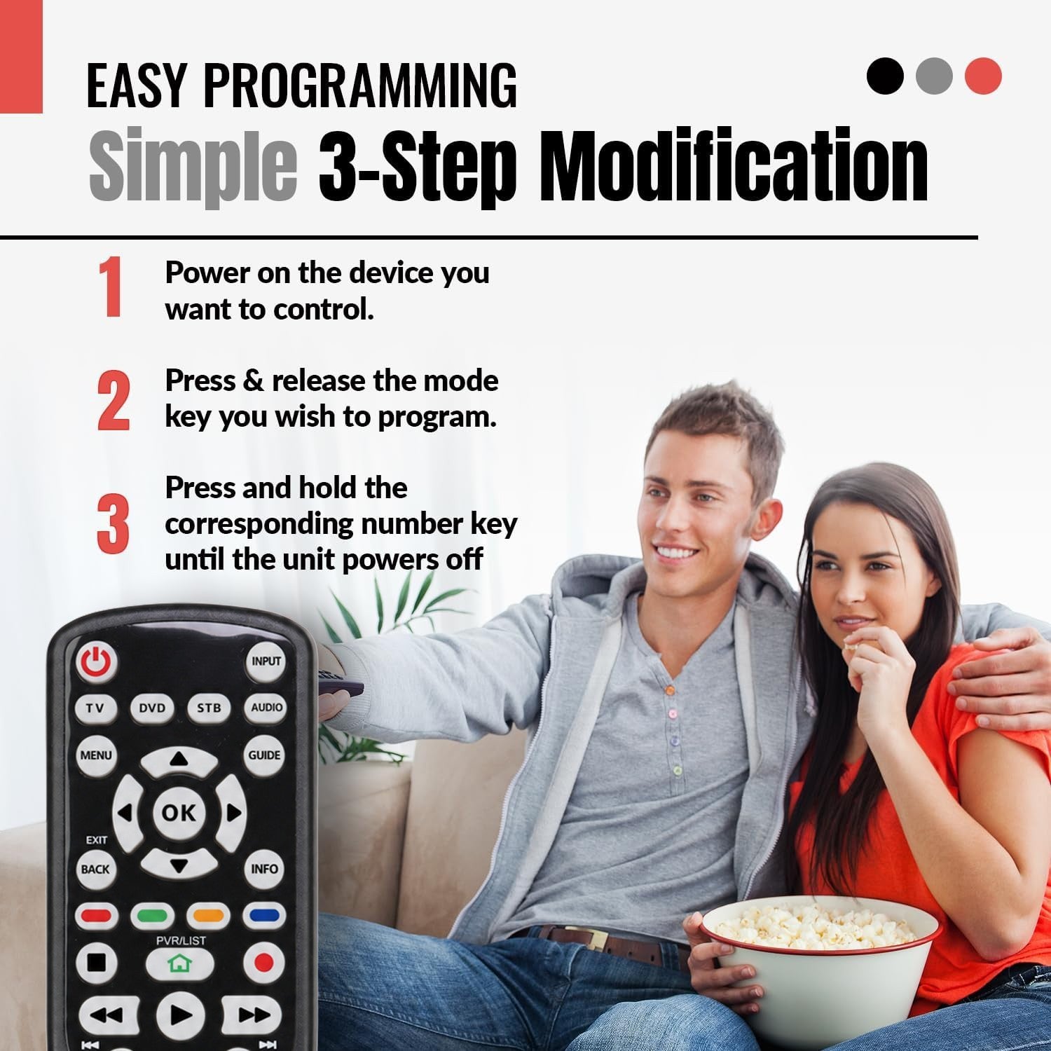 Anderic Substitute for GE 24116 4-Device Universal Remote Control [RRU401]