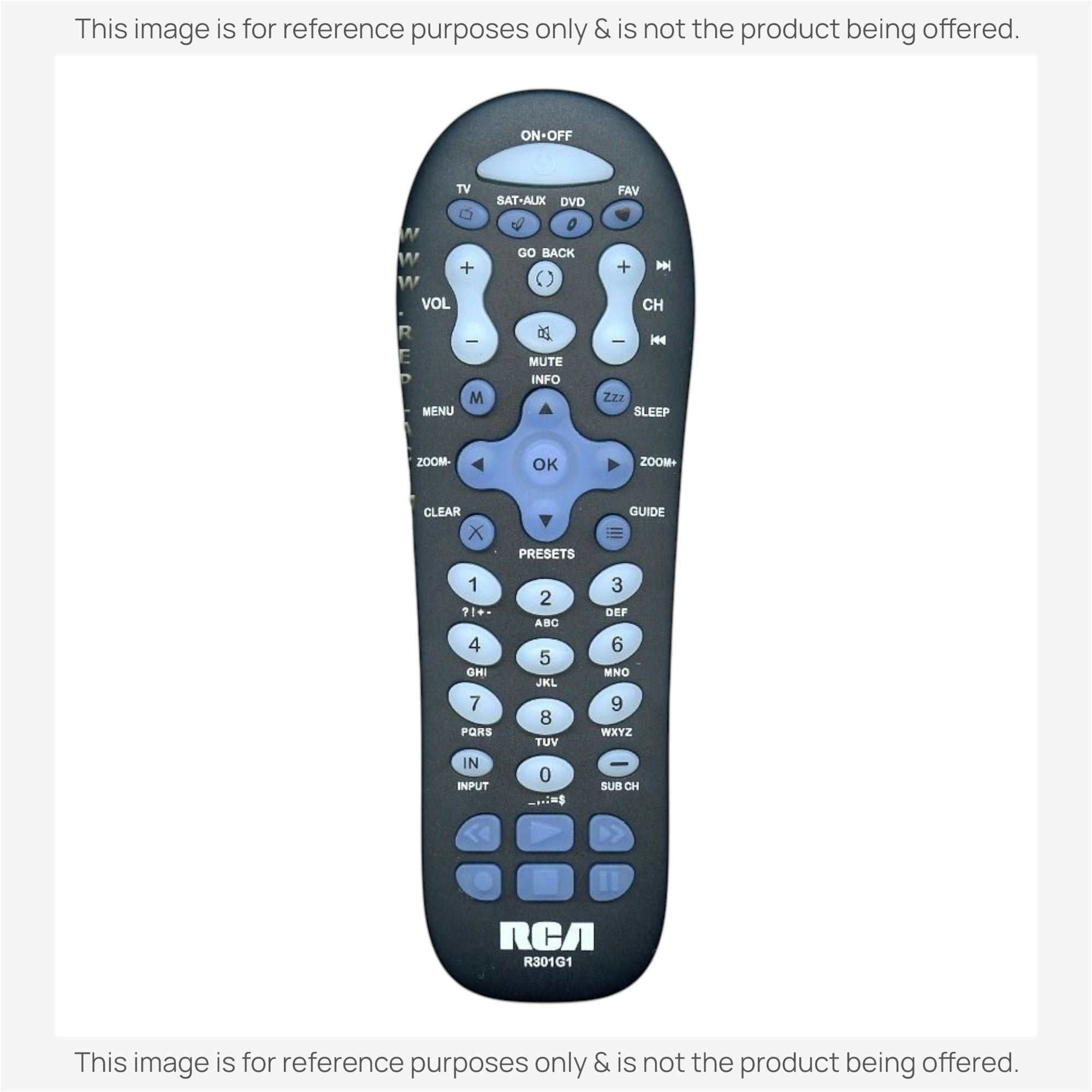 Anderic Substitute for RCA R301G1 3-Device Universal Remote Control [RRU401]