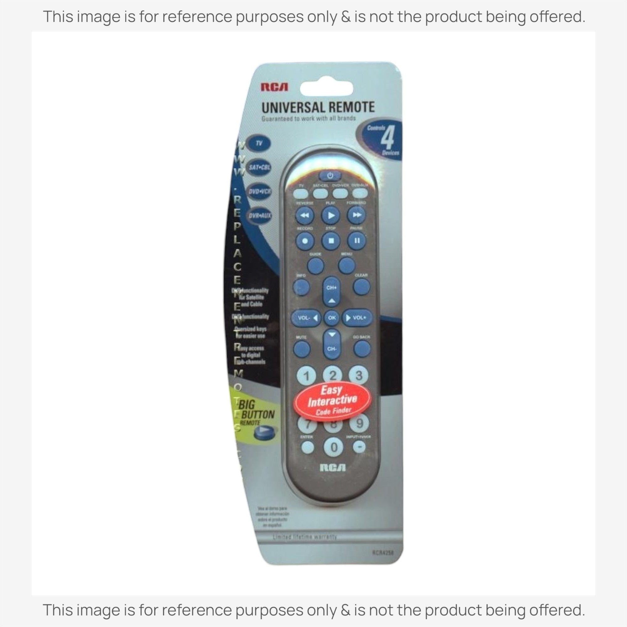 Anderic Substitute for RCA RCR4258 4-Device Universal Remote Control [RRU401]