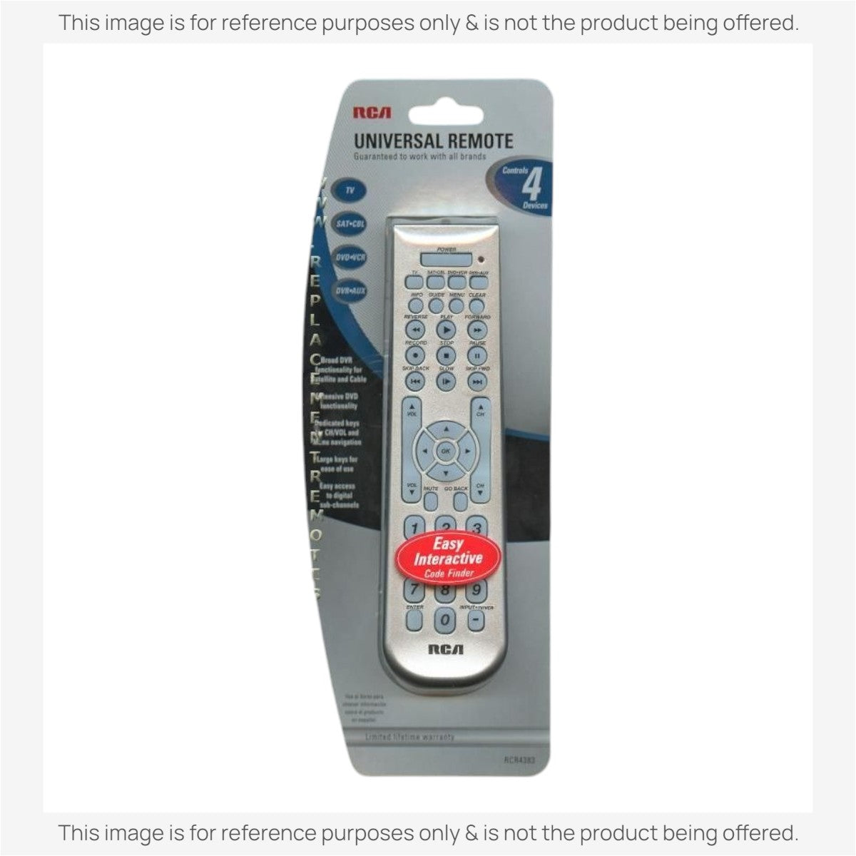 Anderic Substitute for RCA RCR4383 4-Device Universal Remote Control [RRU401]