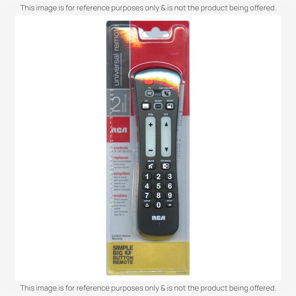 Anderic Substitute for RCA RCRH02BR 1-Device Universal Remote Control [RRH100]