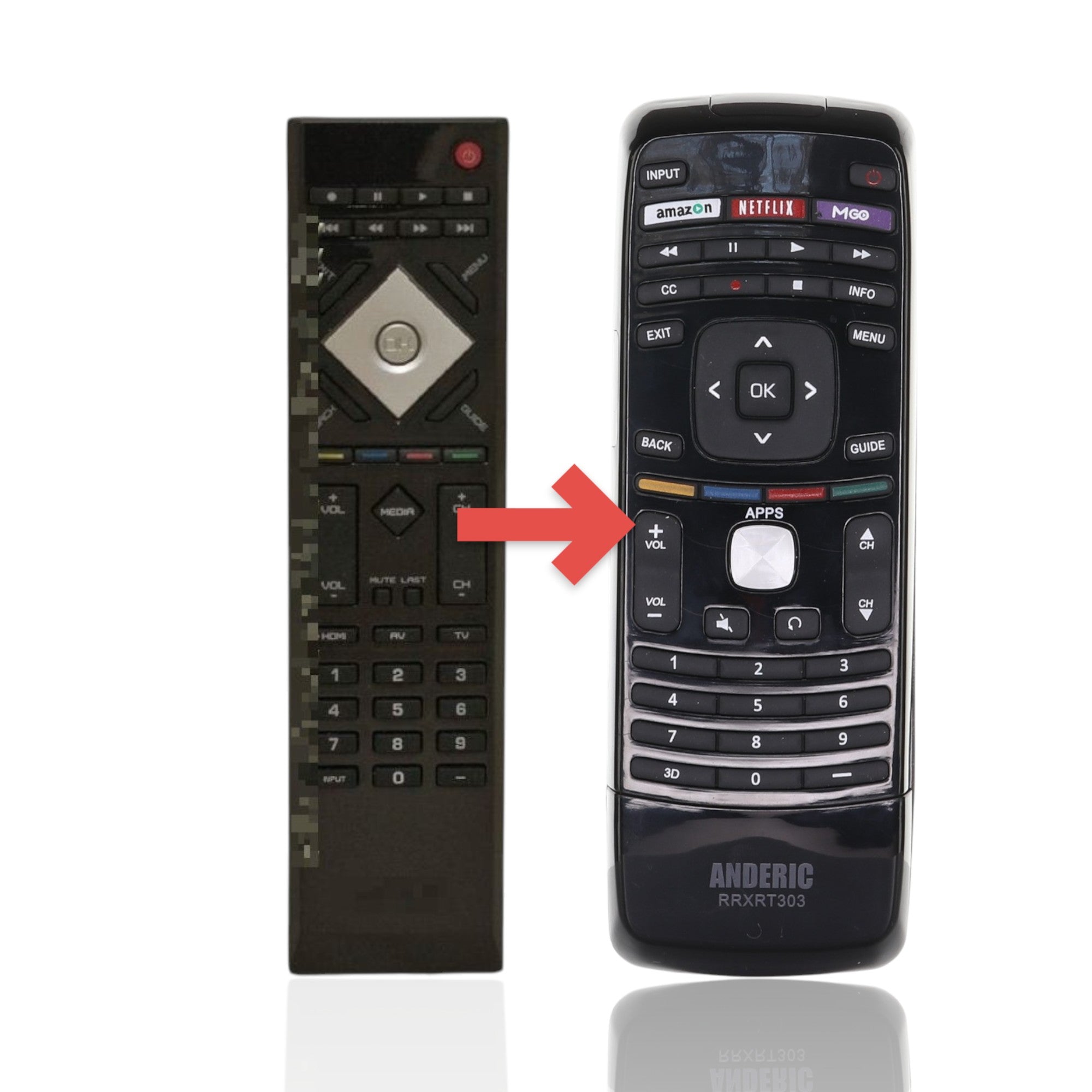 Anderic Substitute For Vizio VR15 - 098003060301 TV Remote Control [RRXRT303]