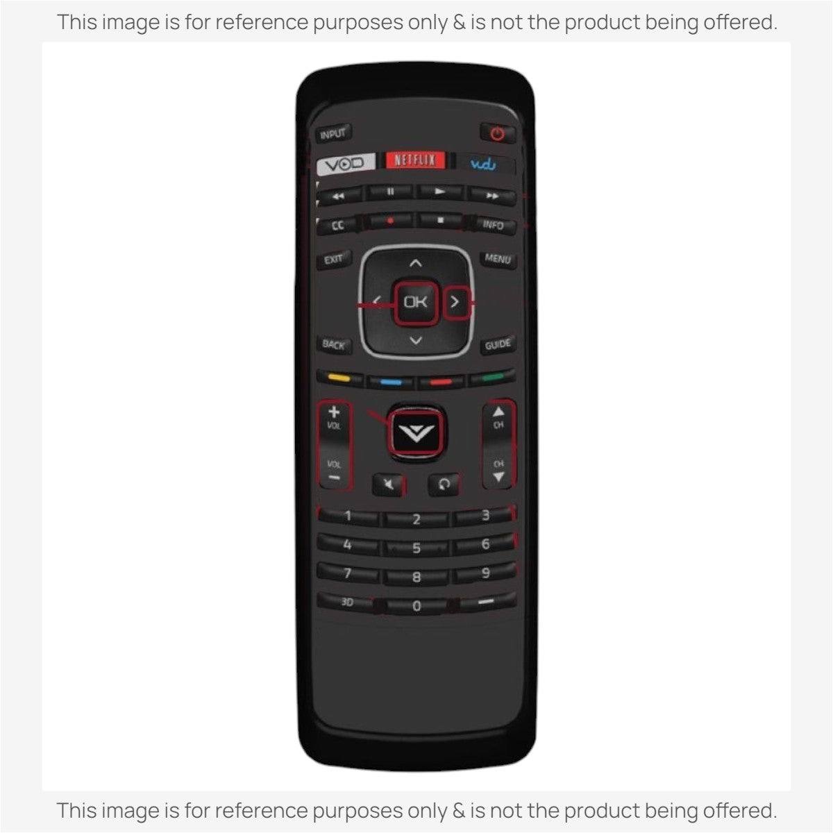 Anderic Substitute For Vizio XRV1D3 TV Remote Control - QWERTY keyboard [RRXRT303]