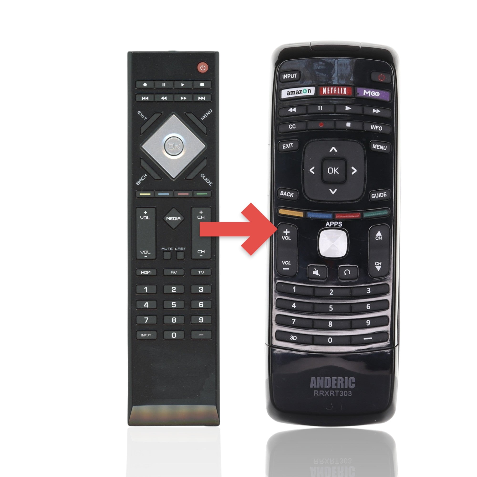 Anderic Substitute For Vizio VR15 TV Remote Control - RC-R7050-20, E470VLE [RRXRT303]