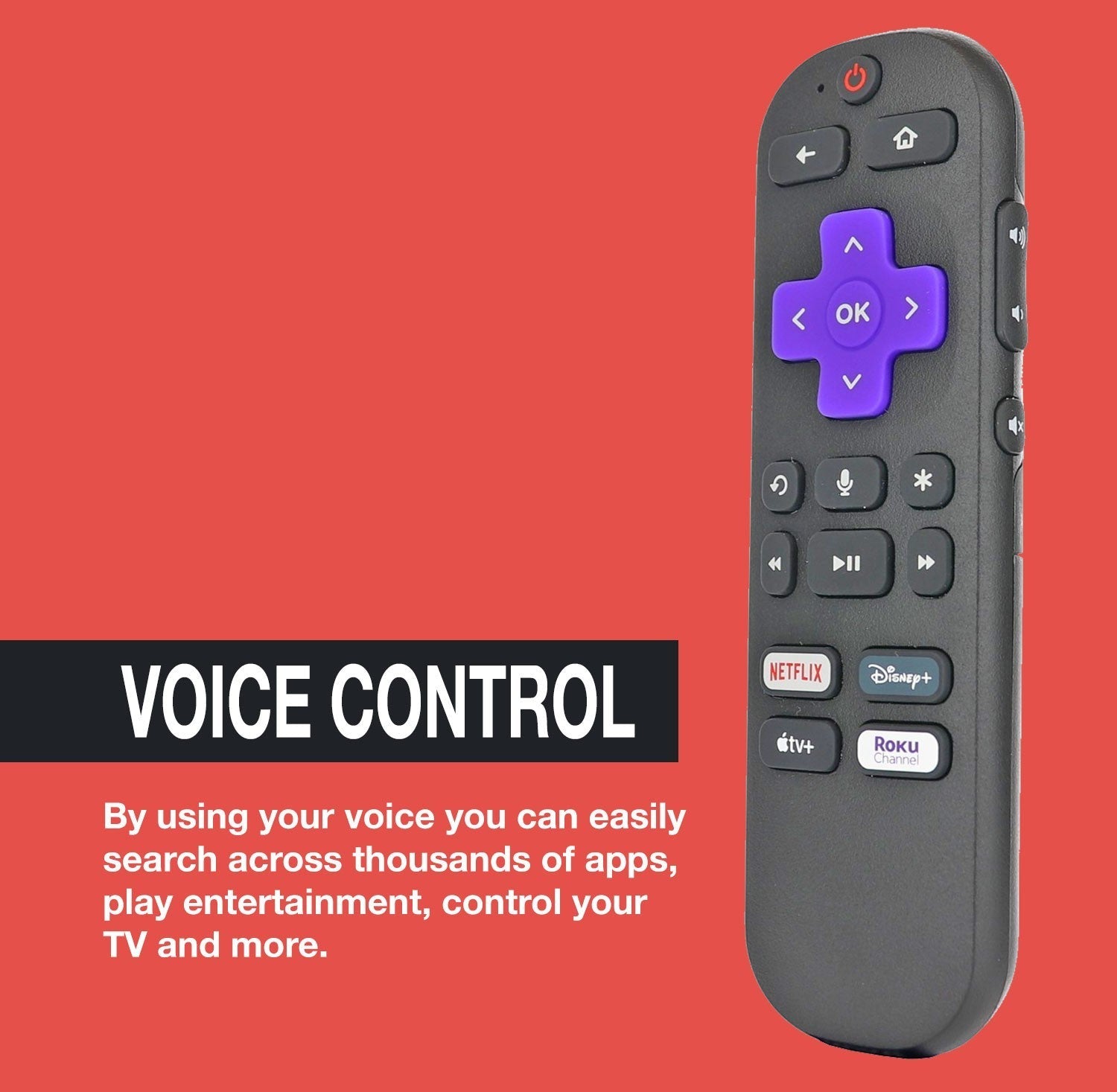 Anderic Substitute For TCL RCEL5 FOR ROKU with Voice TV Remote Control - RC-EL5, 21001-000011 [RCGZ1]