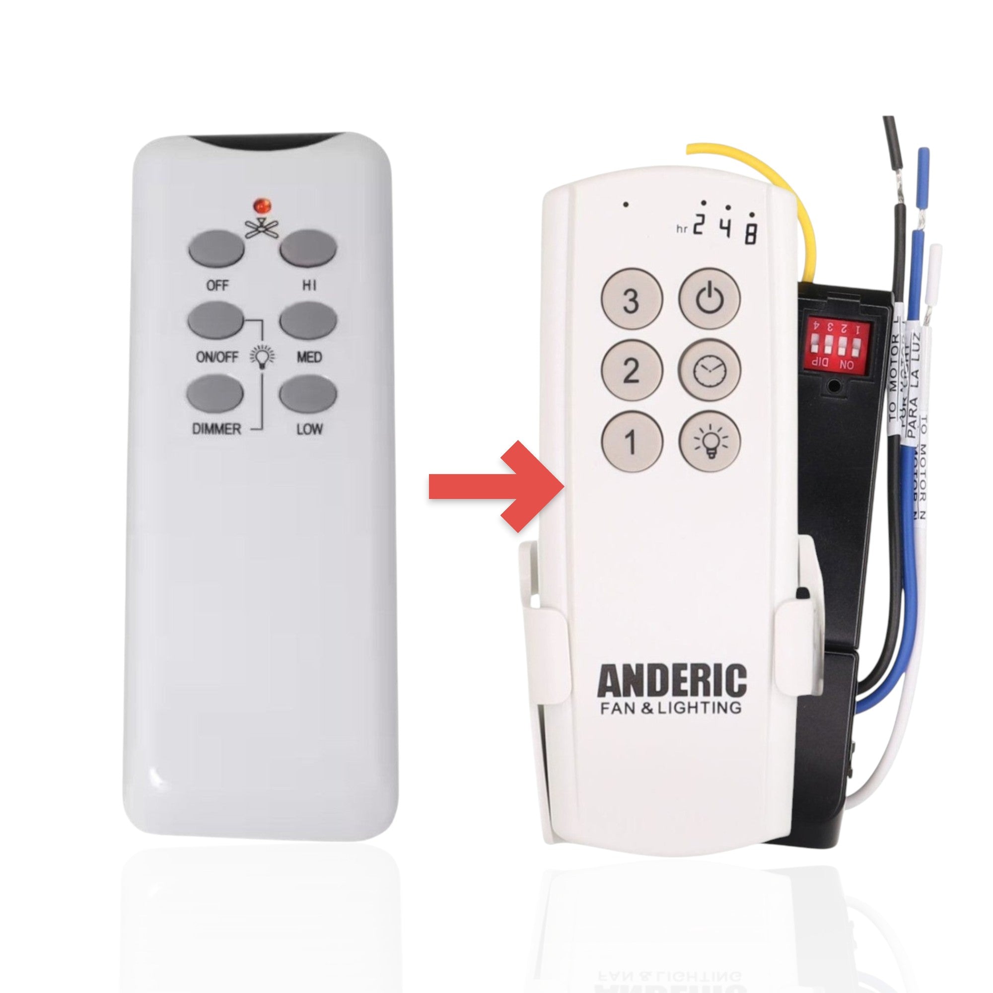 Anderic Substitute Kit for Design House KUJCE10511 Ceiling Fan Remote Control Kit - 154286 [63T-AC83T-KIT]